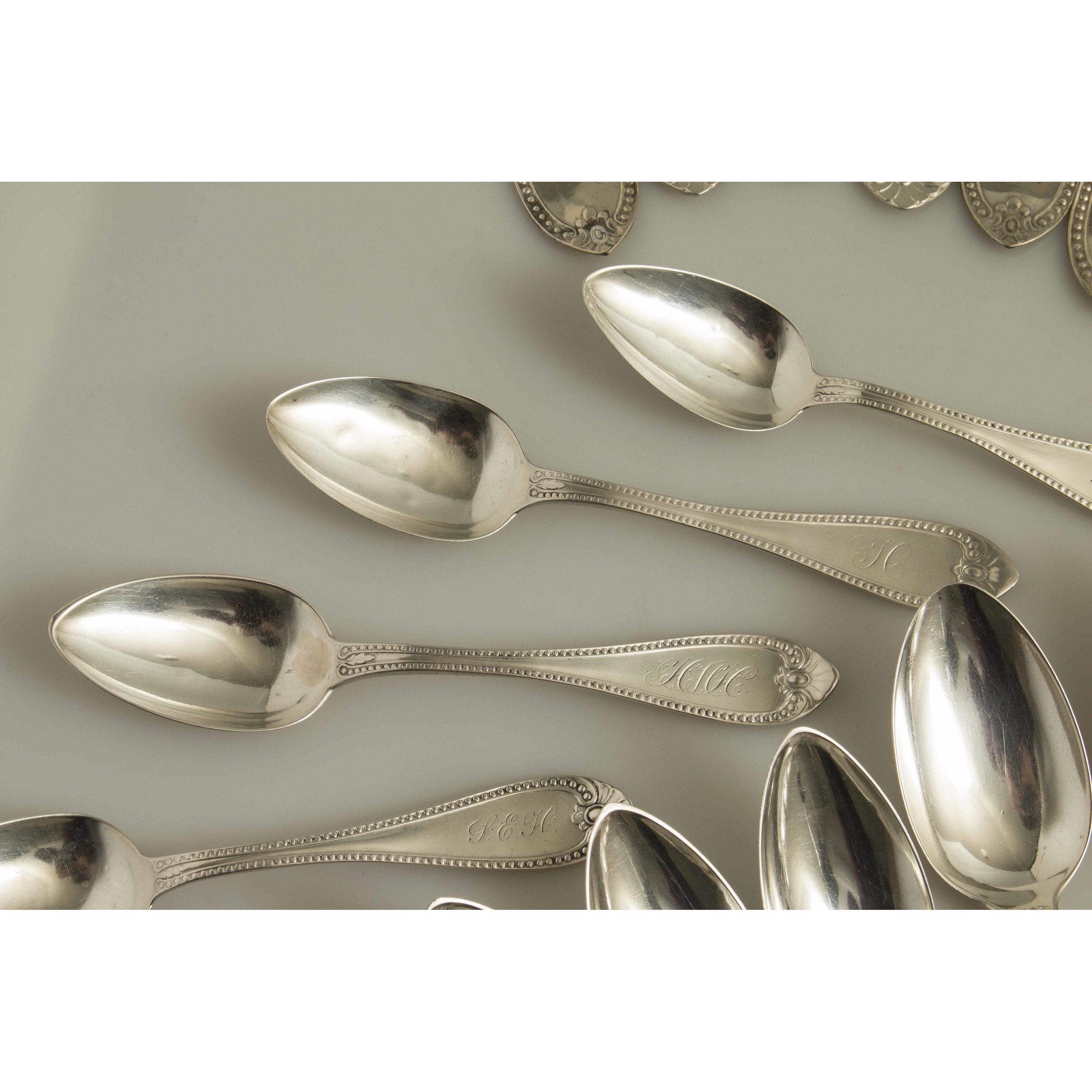 51 Piece Silver Flatware, Beaded Pattern Witherell's Auction House