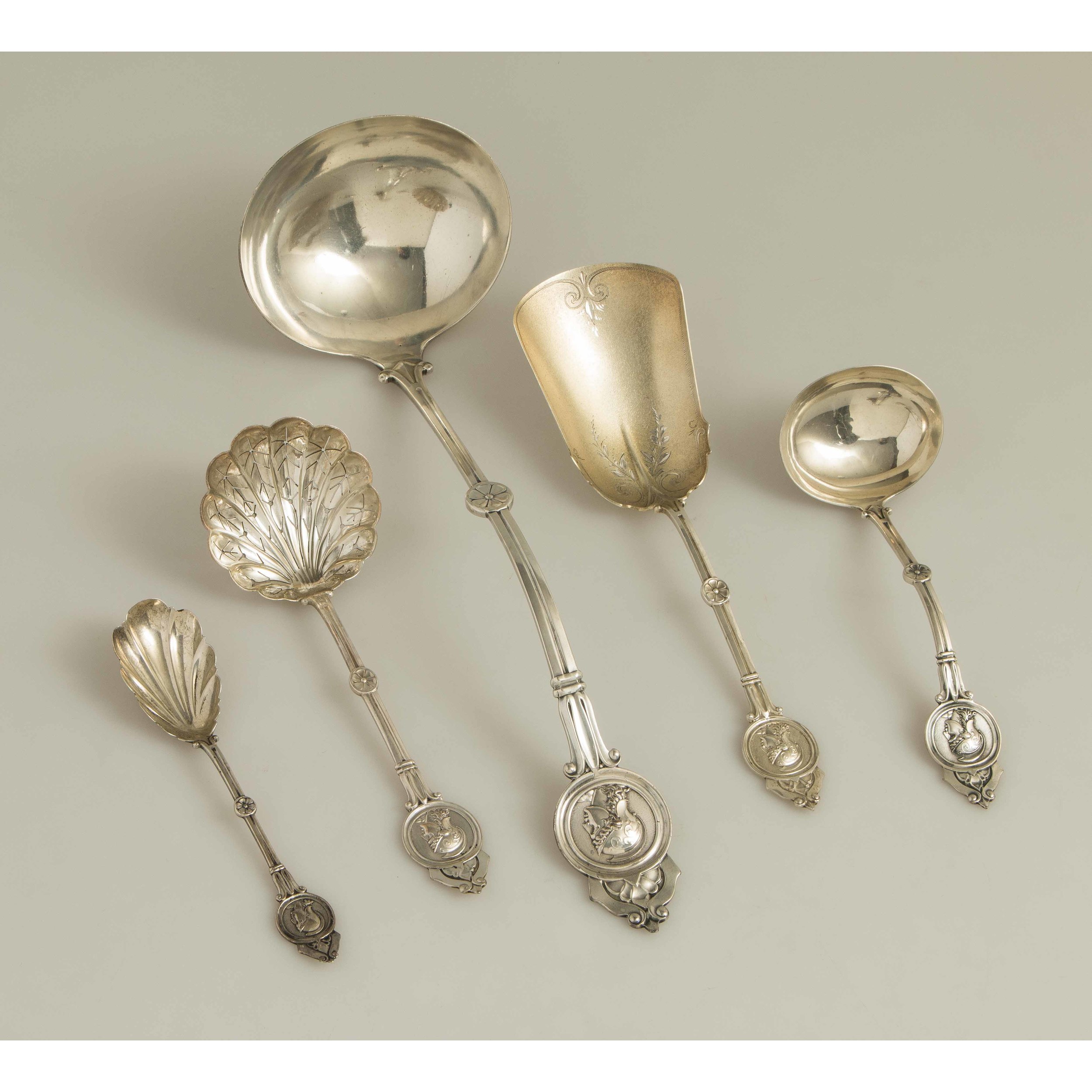 Silver Serving Pieces, Medallion Pattern Witherell's Auction House