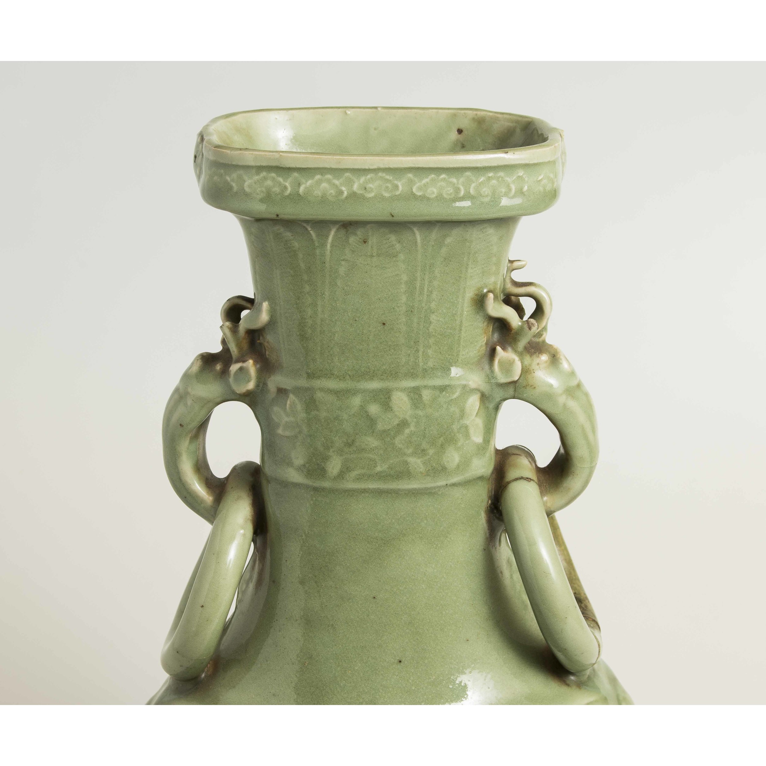Chinese Celadon Vase, Ming Dynasty, A1GBC Witherell's Auction House