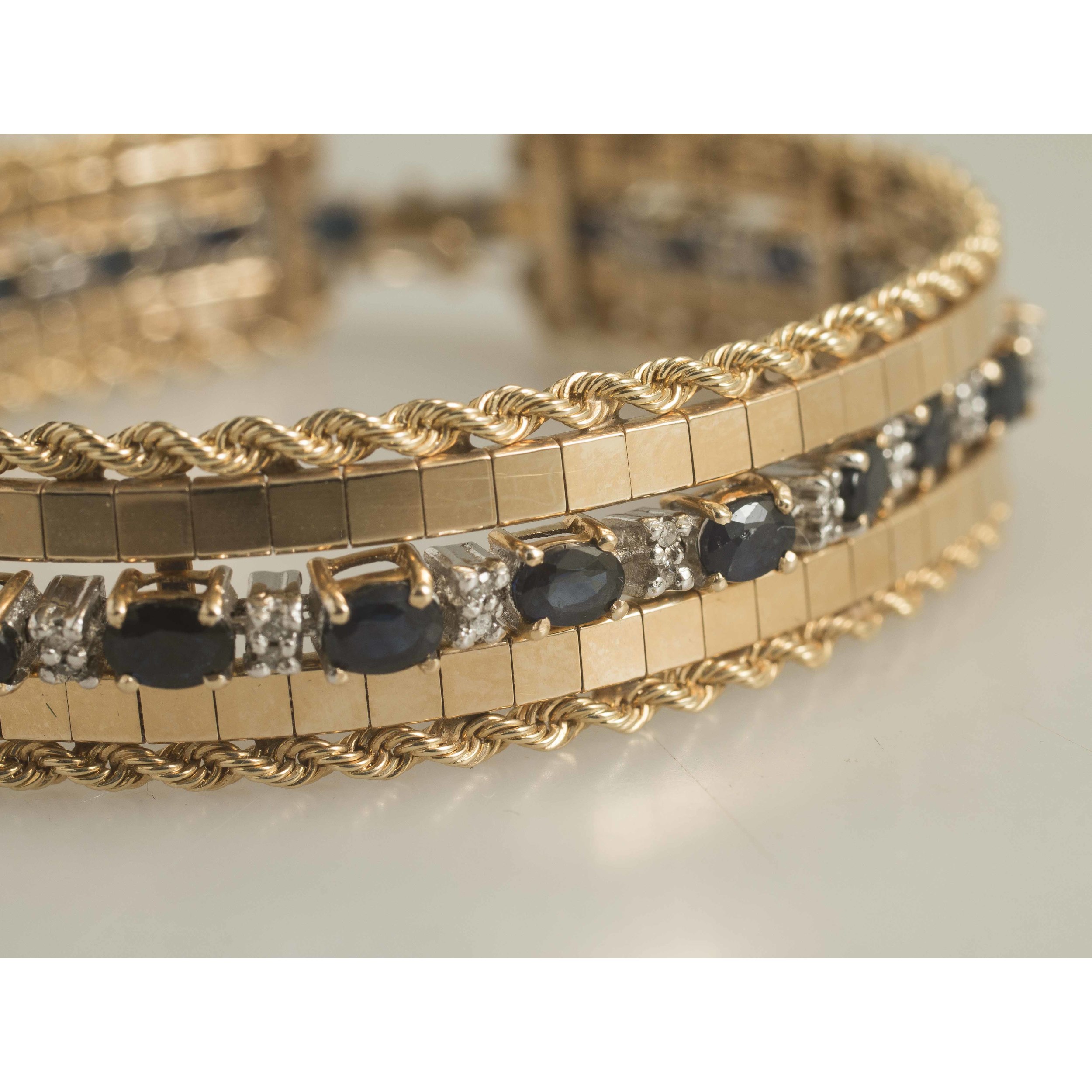 Sapphire Diamond Bracelet & 14k Gold Jacket Witherell's Auction House