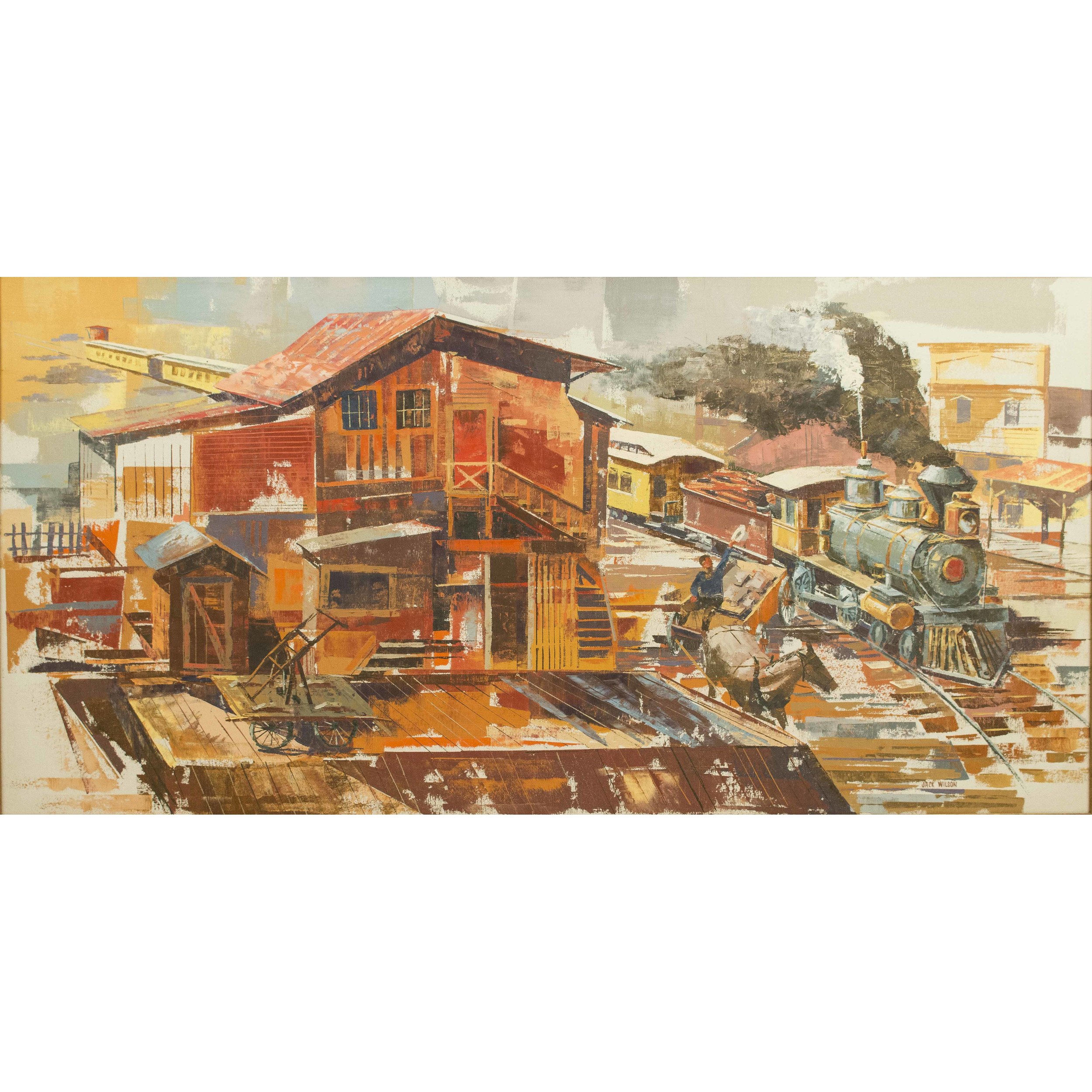 Jack Wilson (20th c), Train Painting Witherell's Auction House
