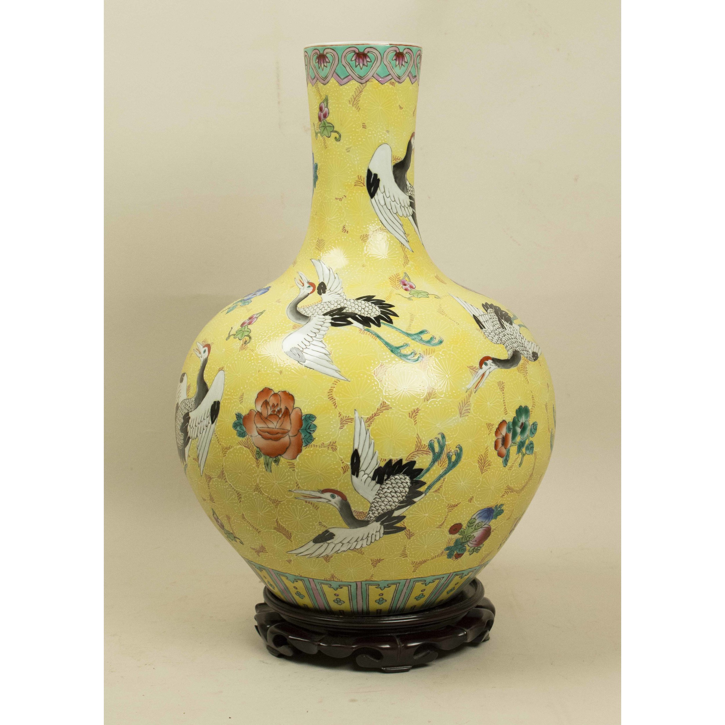 Chinese Yellow Vase Witherell's Auction House
