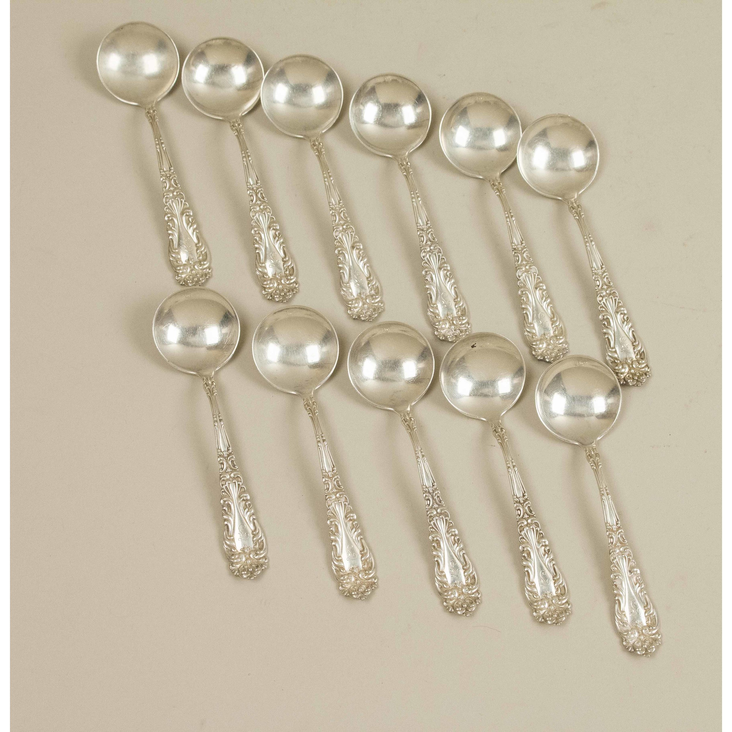 Eleven Sterling Bouillon Spoons Witherell's Auction House