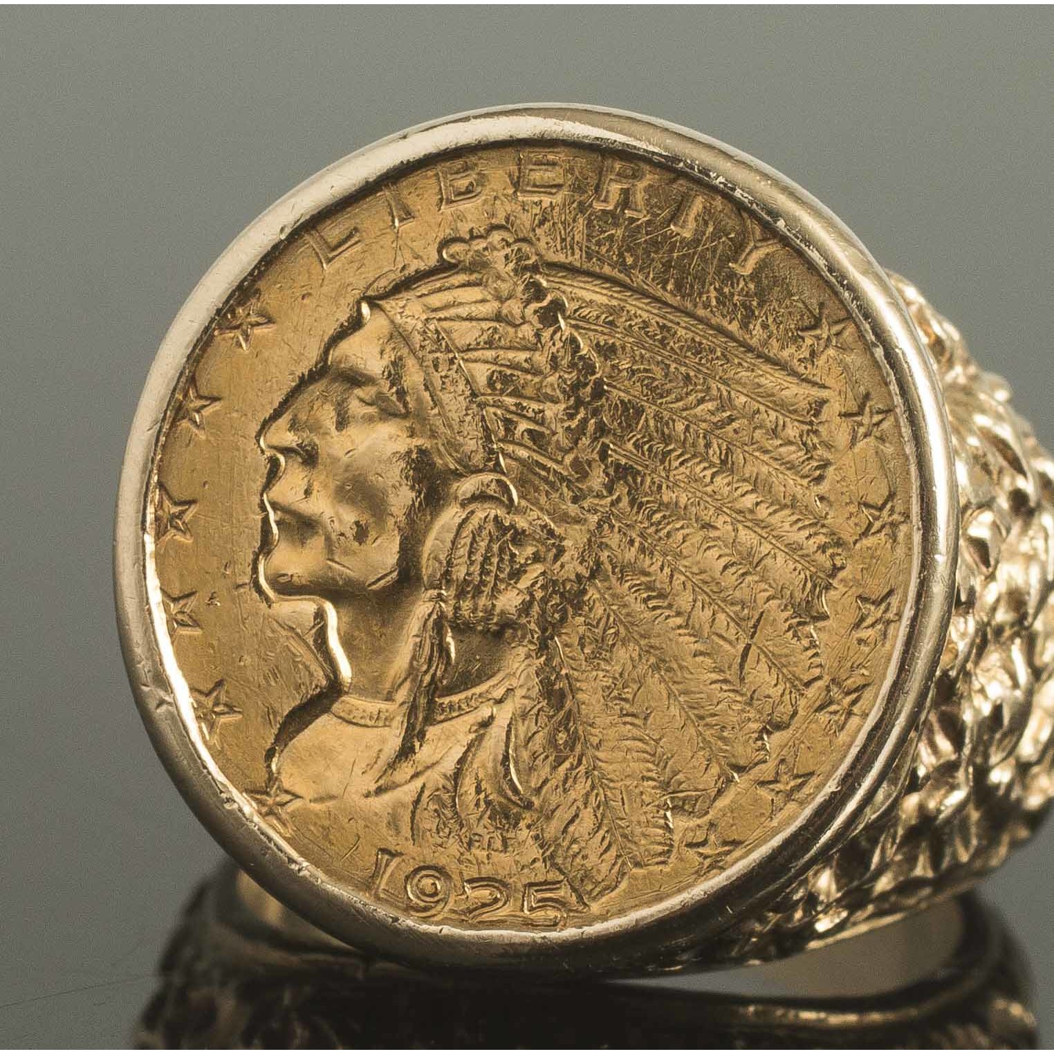 1925 5 Indian Head Gold RIng Witherell's Auction House