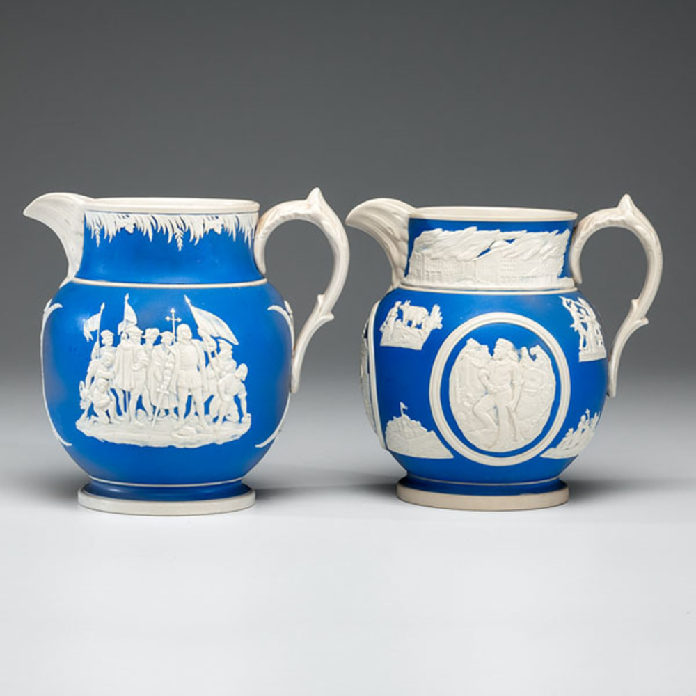 Copeland Spode Commemorative Jasperware Pitchers Witherell's Auction