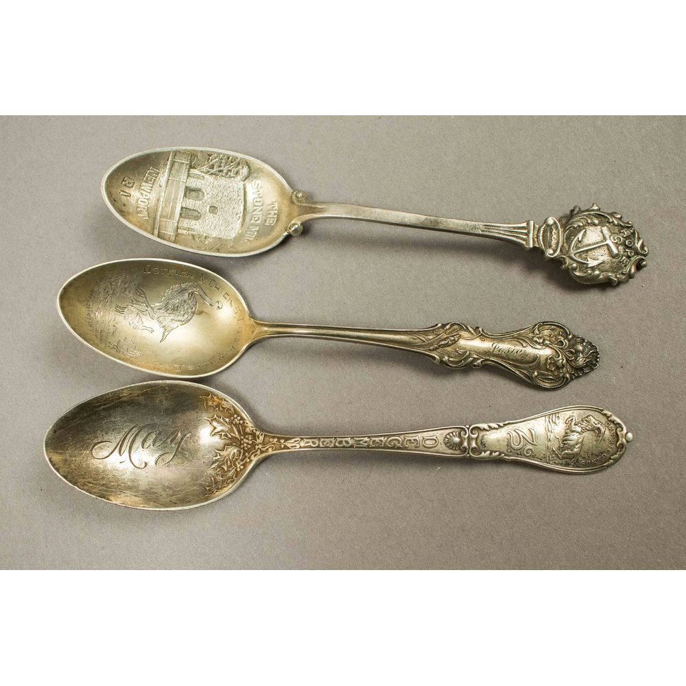 11 Assorted Sterling Collector Spoons Witherell's Auction House