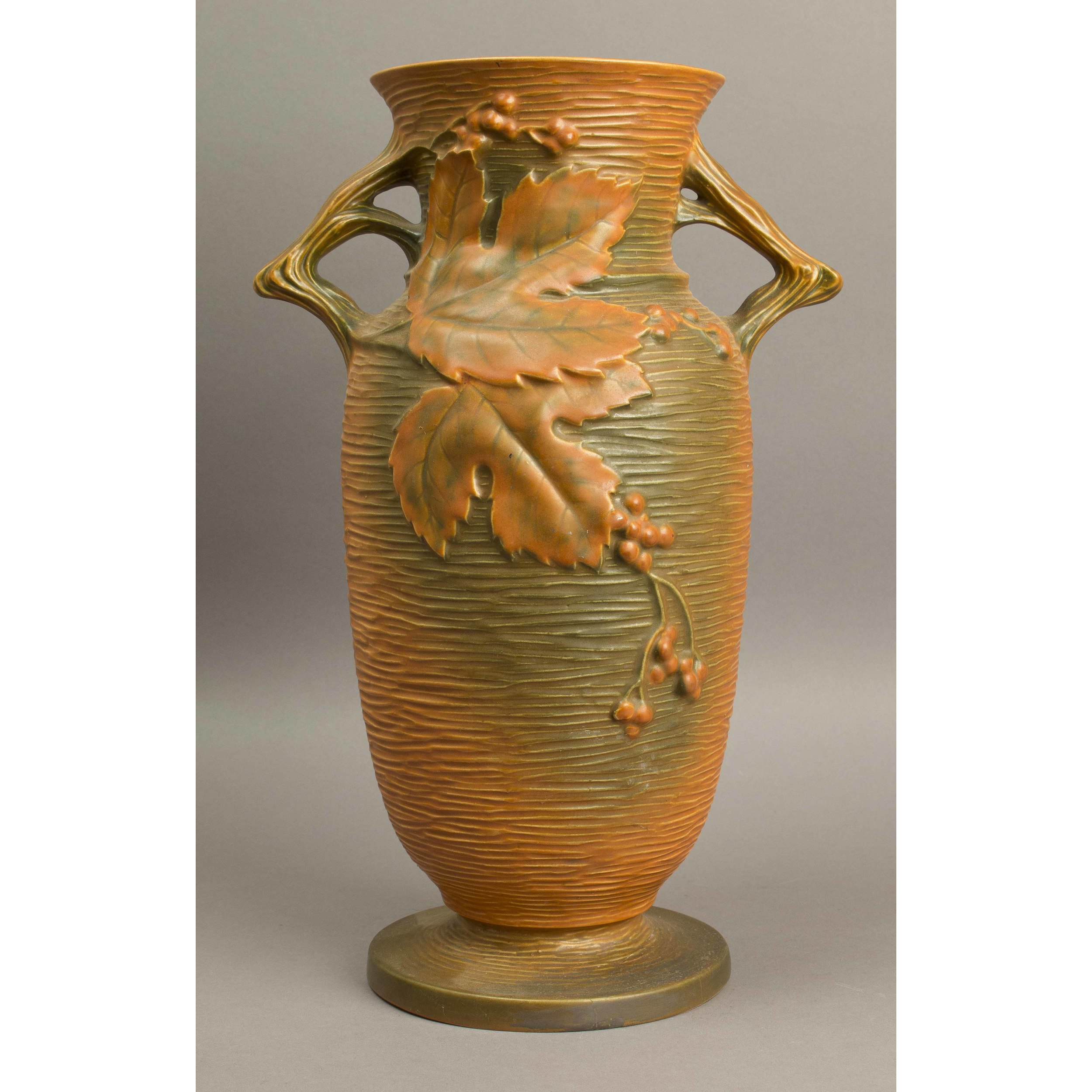 Large Roseville Bushberry Floor Vase Witherell's Auction House