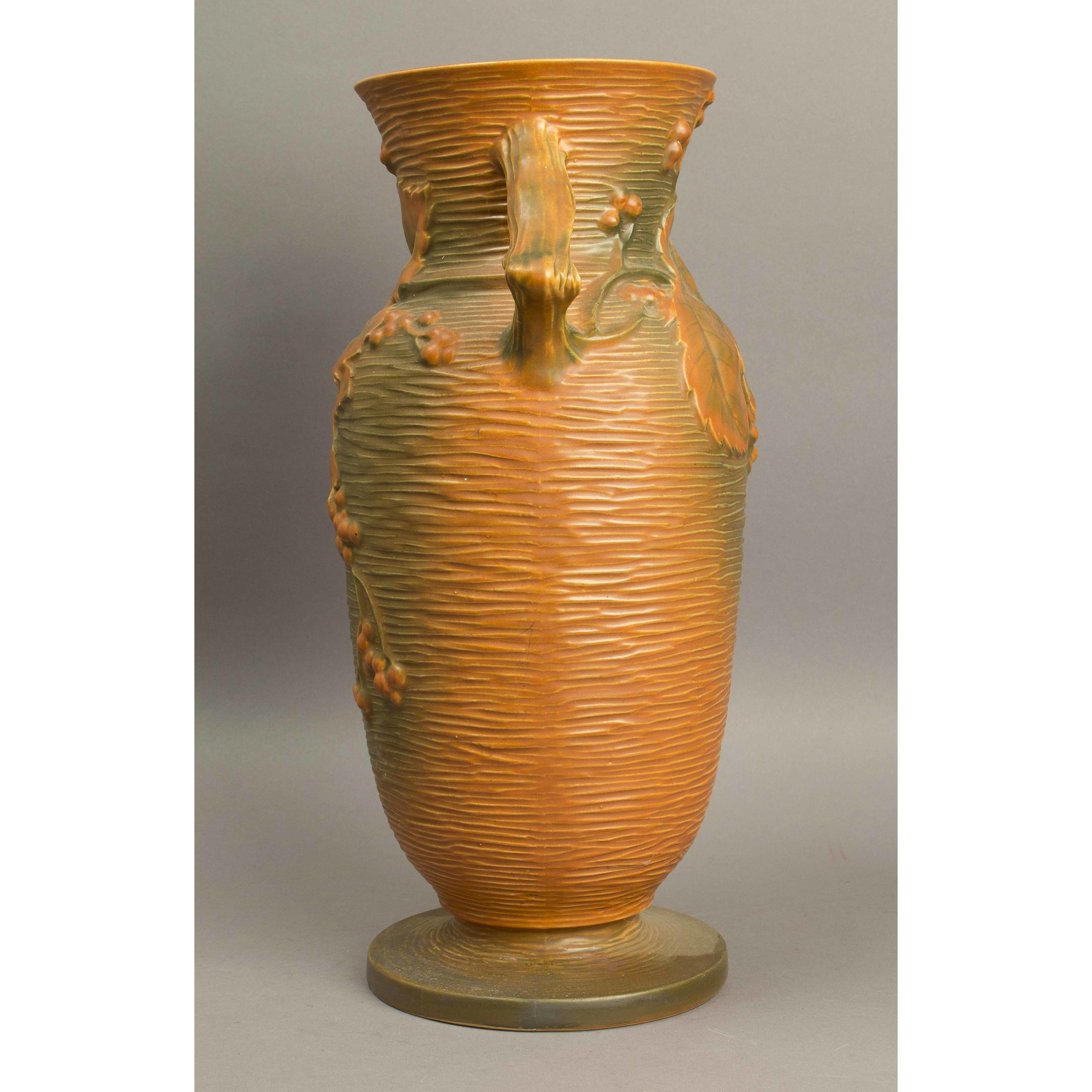 Large Roseville Bushberry Floor Vase Witherell's Auction House