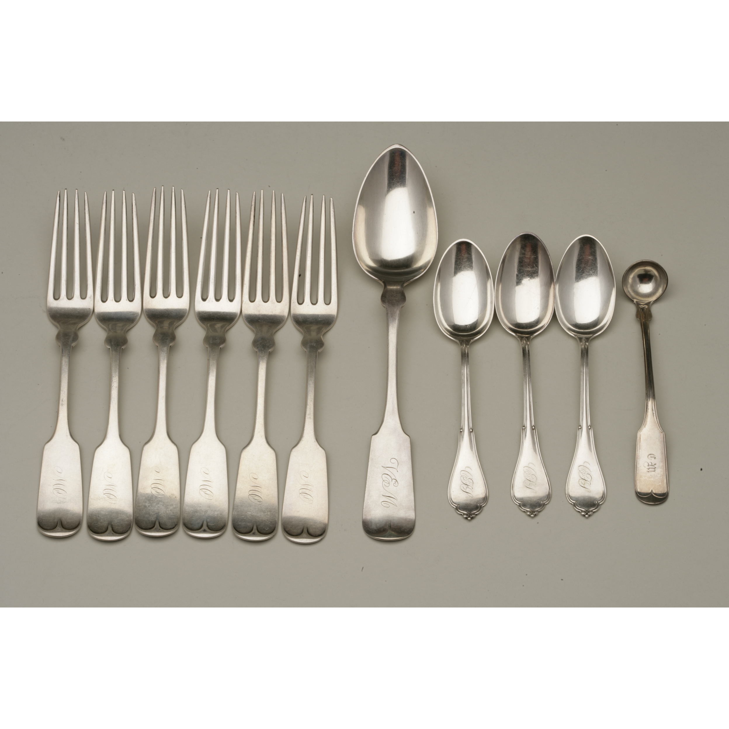 11 Pieces Assorted Silver Flatware, J. Lewis Witherell's Auction House