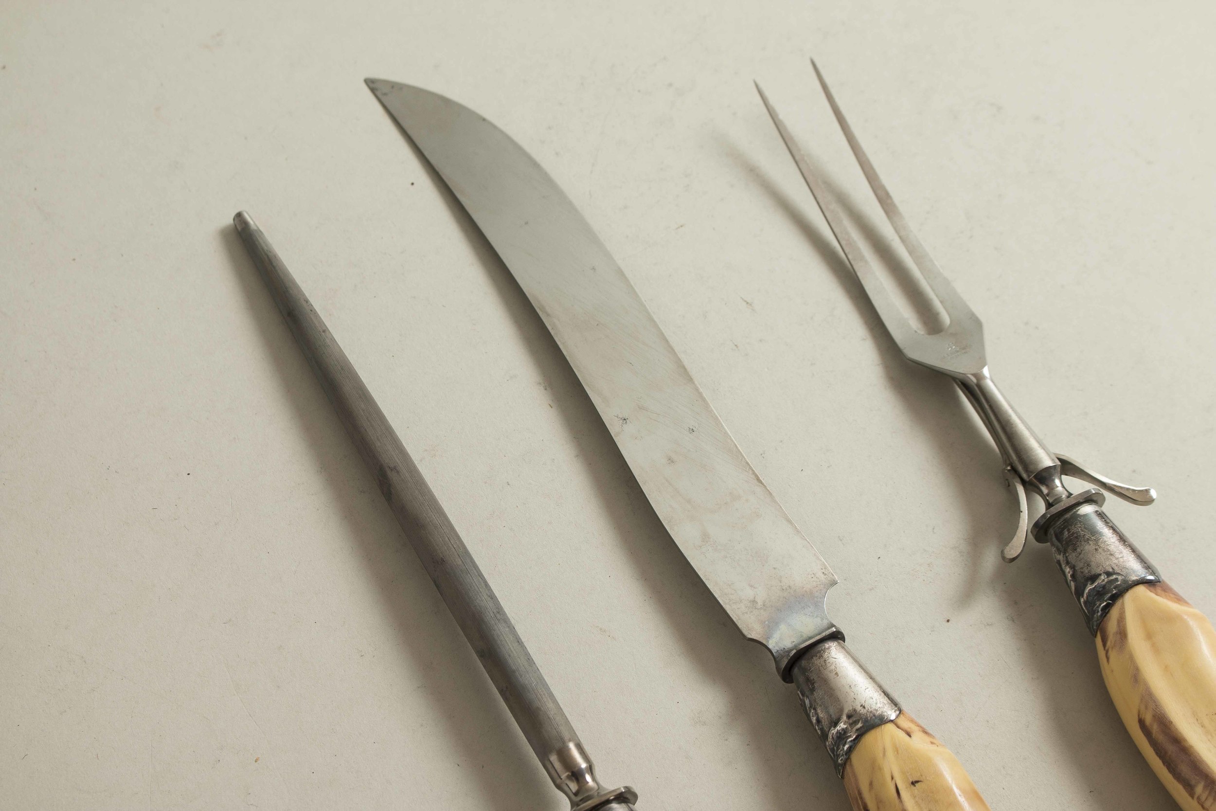 J.A. Henckels Three Piece Carving Set, circa 1900 Witherell's Auction