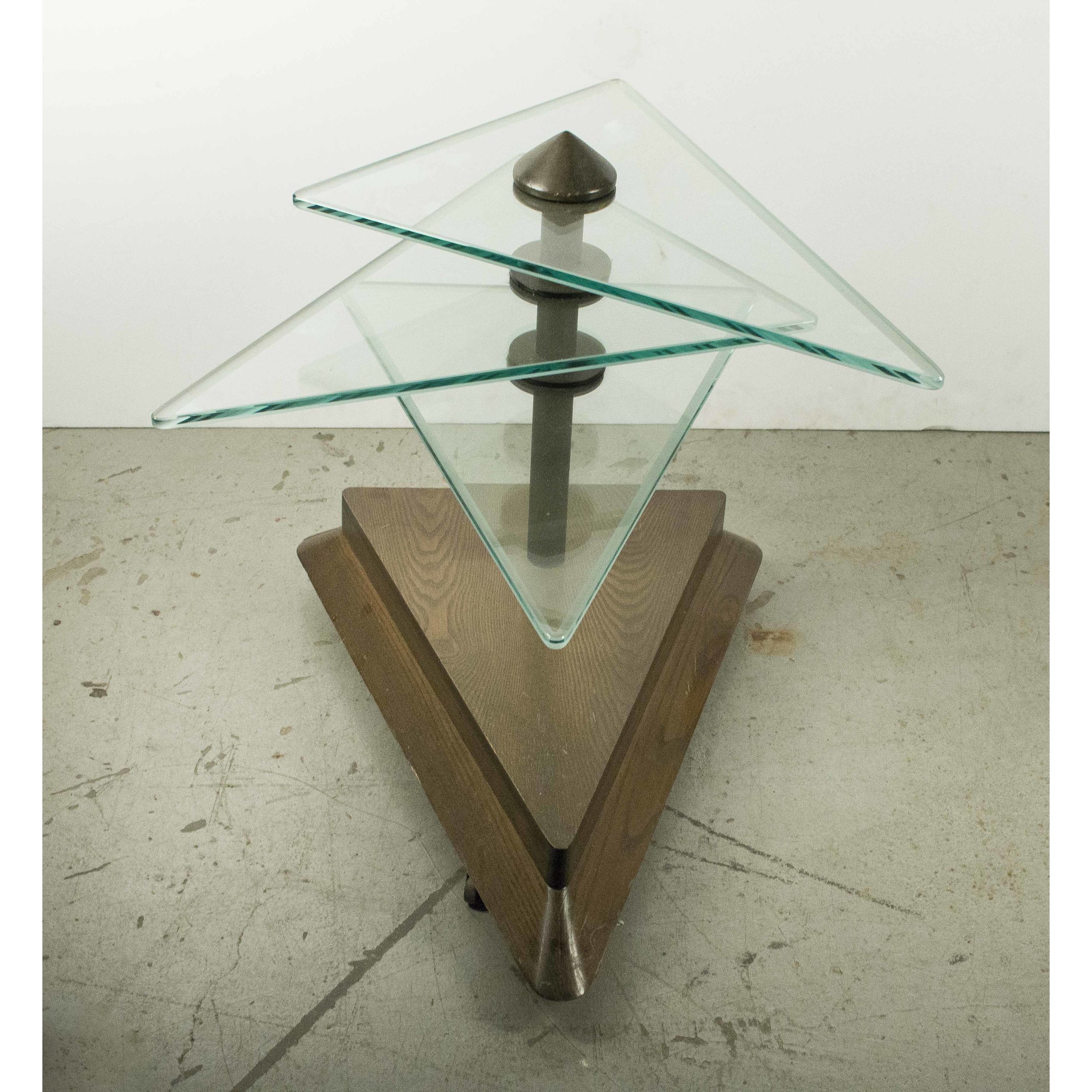 Geometric Glass End Table Witherell's Auction House