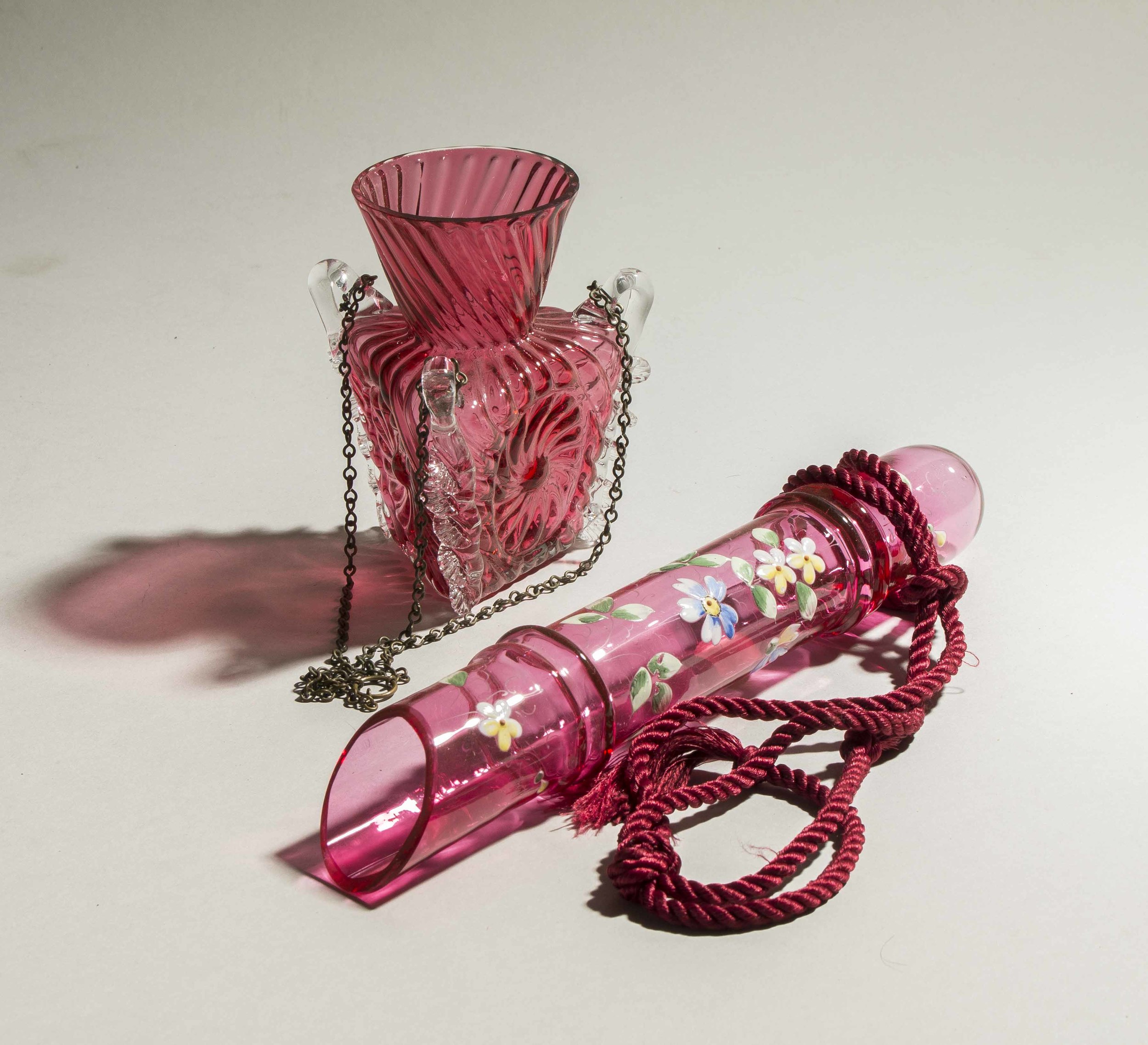 Two Hanging Glass Vases Witherell's Auction House