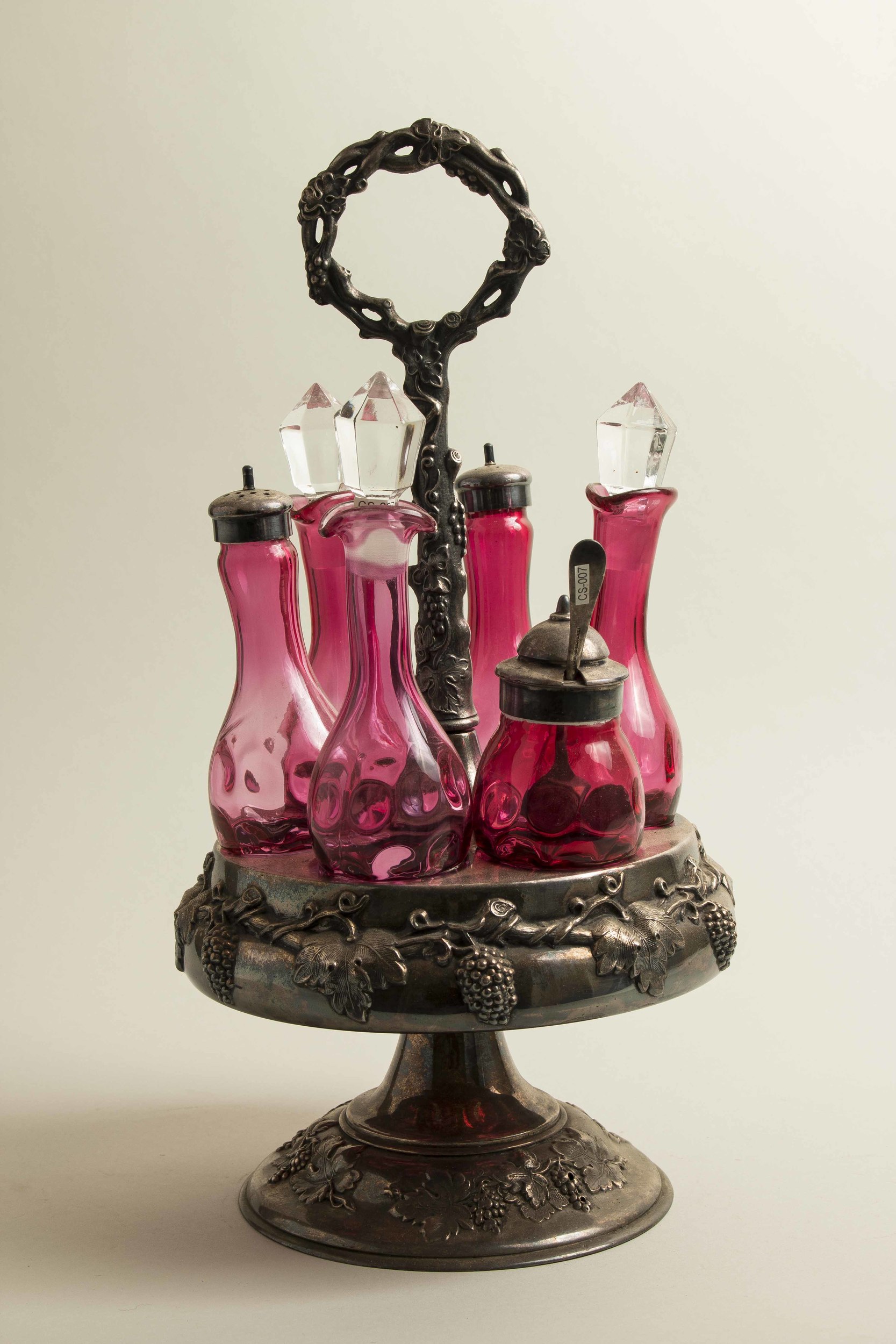 7 piece cranberry glass