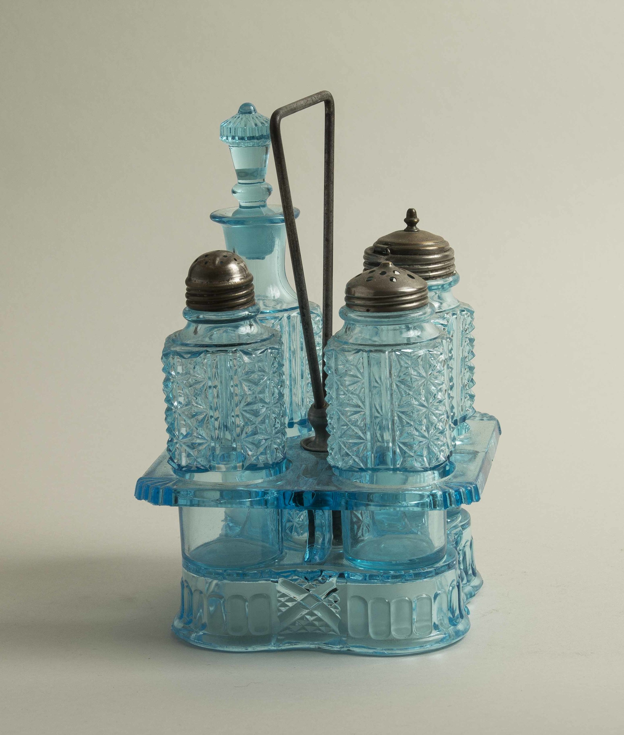 American Pressed Glass Cruet Set Witherell's Auction House
