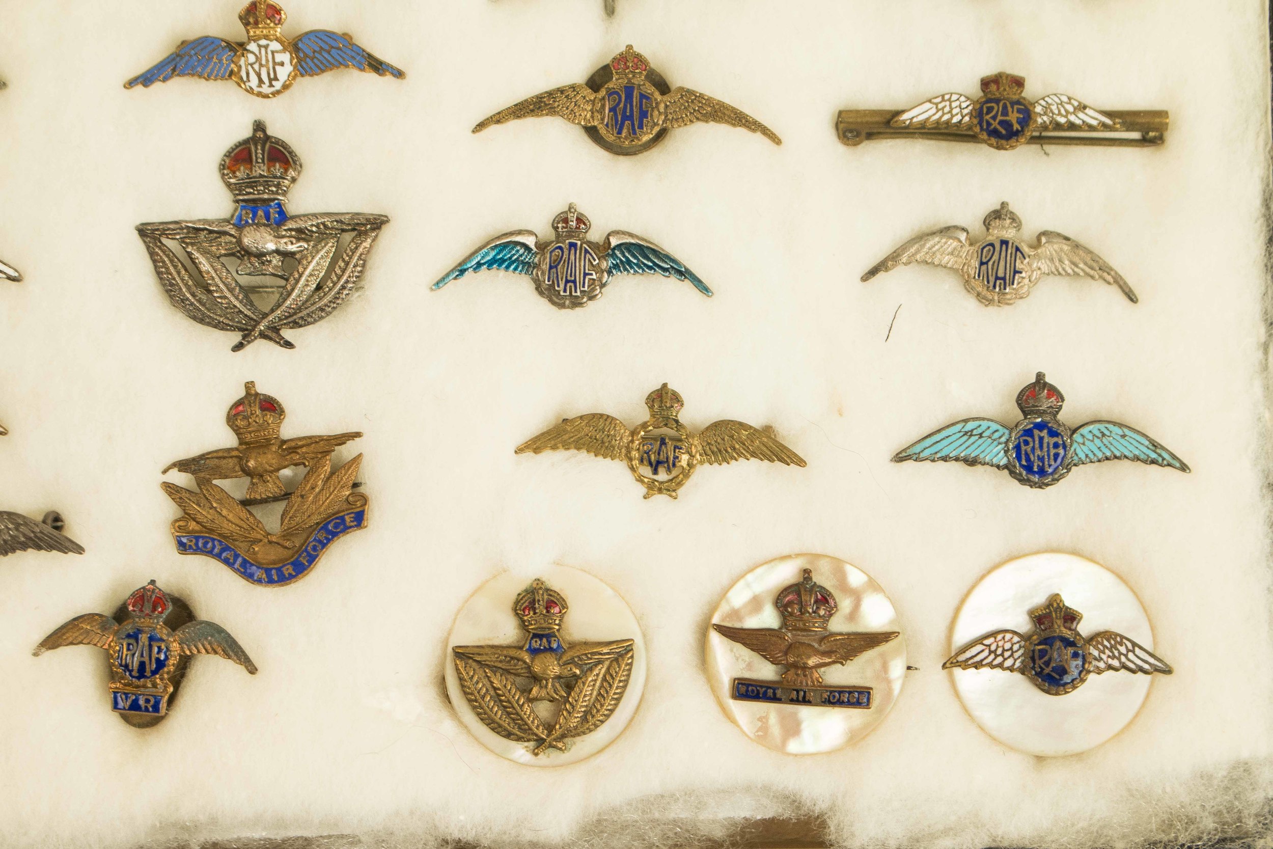 78 Superb RAF, Sweetheart Wing, Badges, and Brooches, many enameled