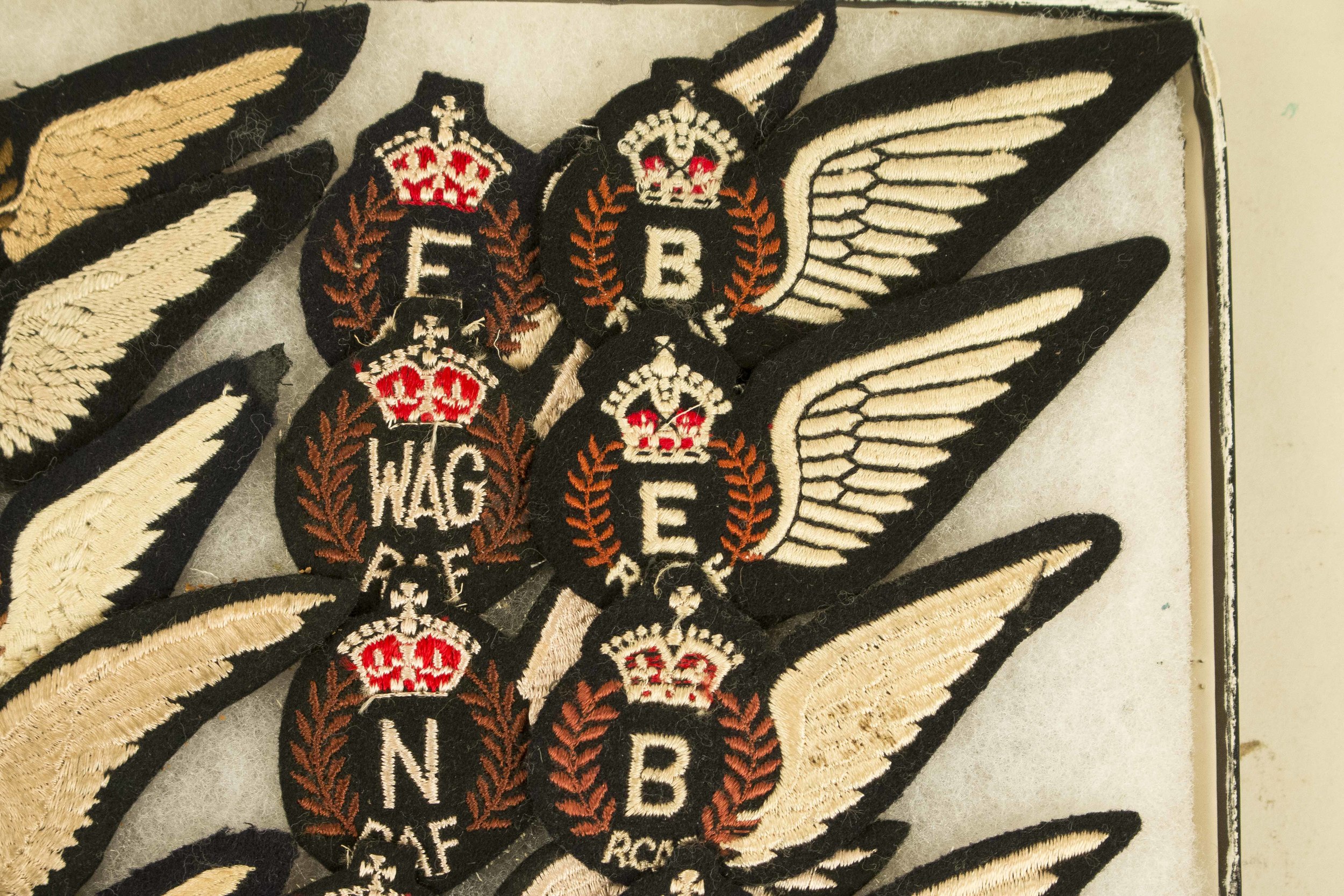 2 Frames of Cloth Canadian and British Wings, incl. 62 halfwings, 33