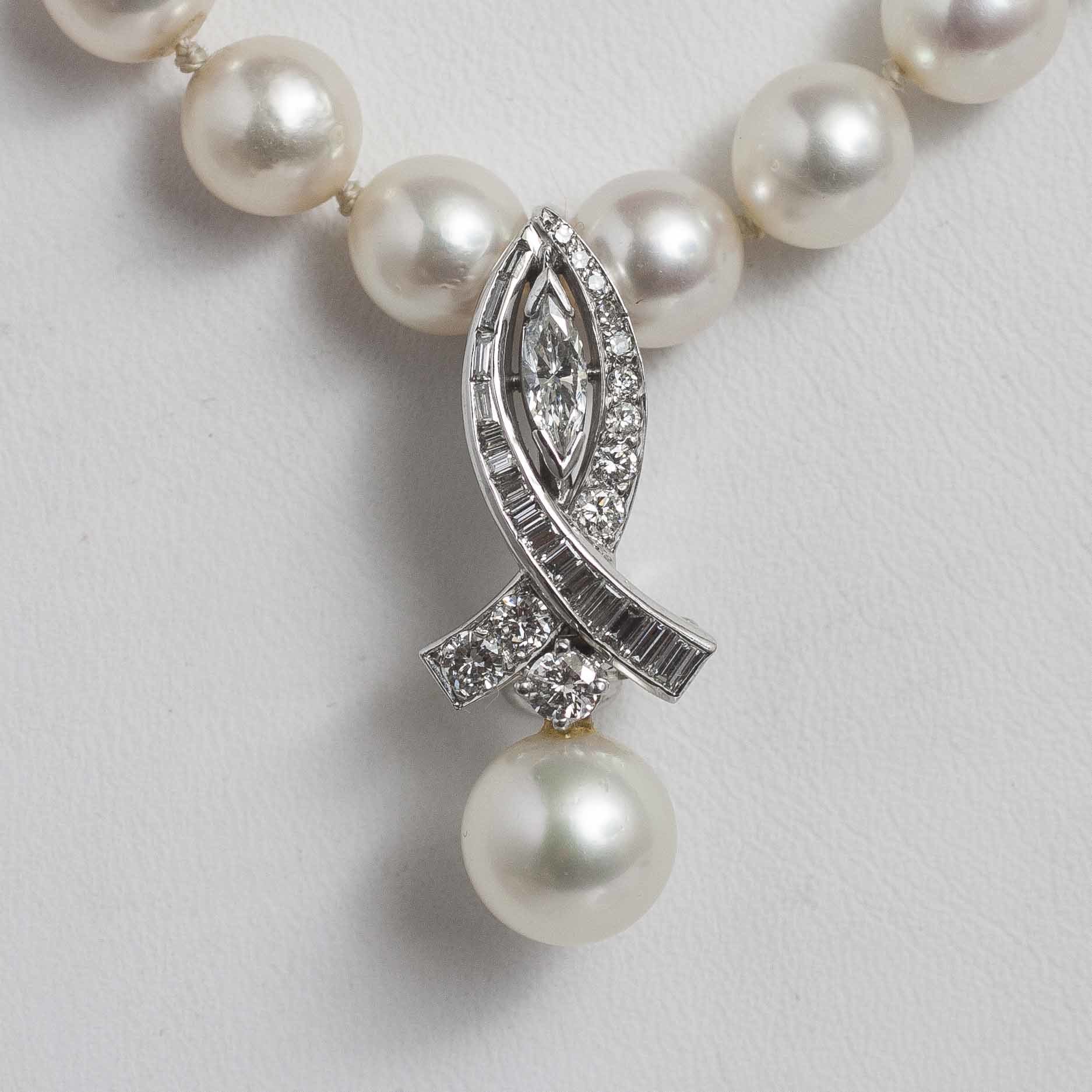 Pearl Diamond 14k Necklace Witherell's Auction House
