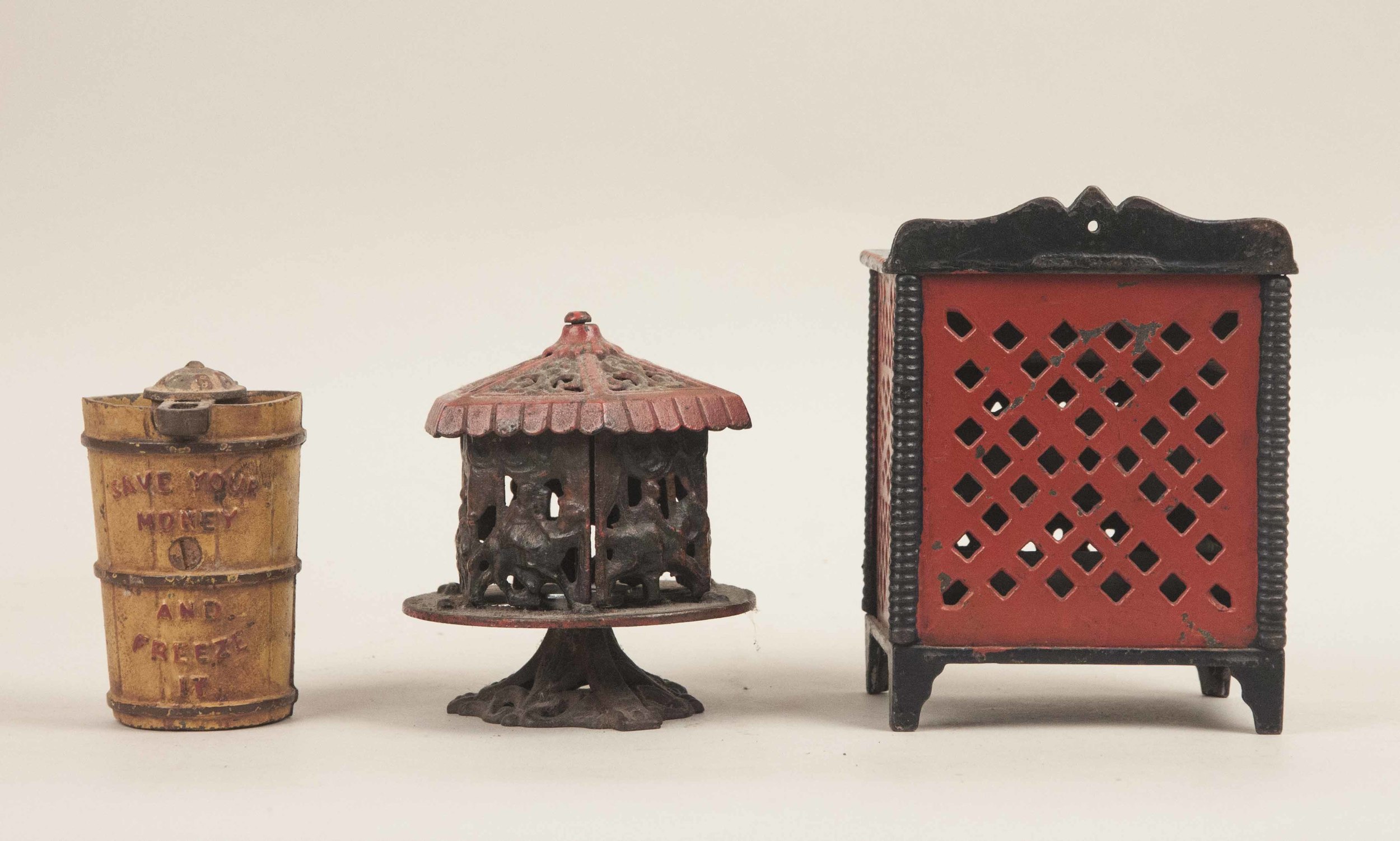 Three Cast Iron Banks Witherell's Auction House