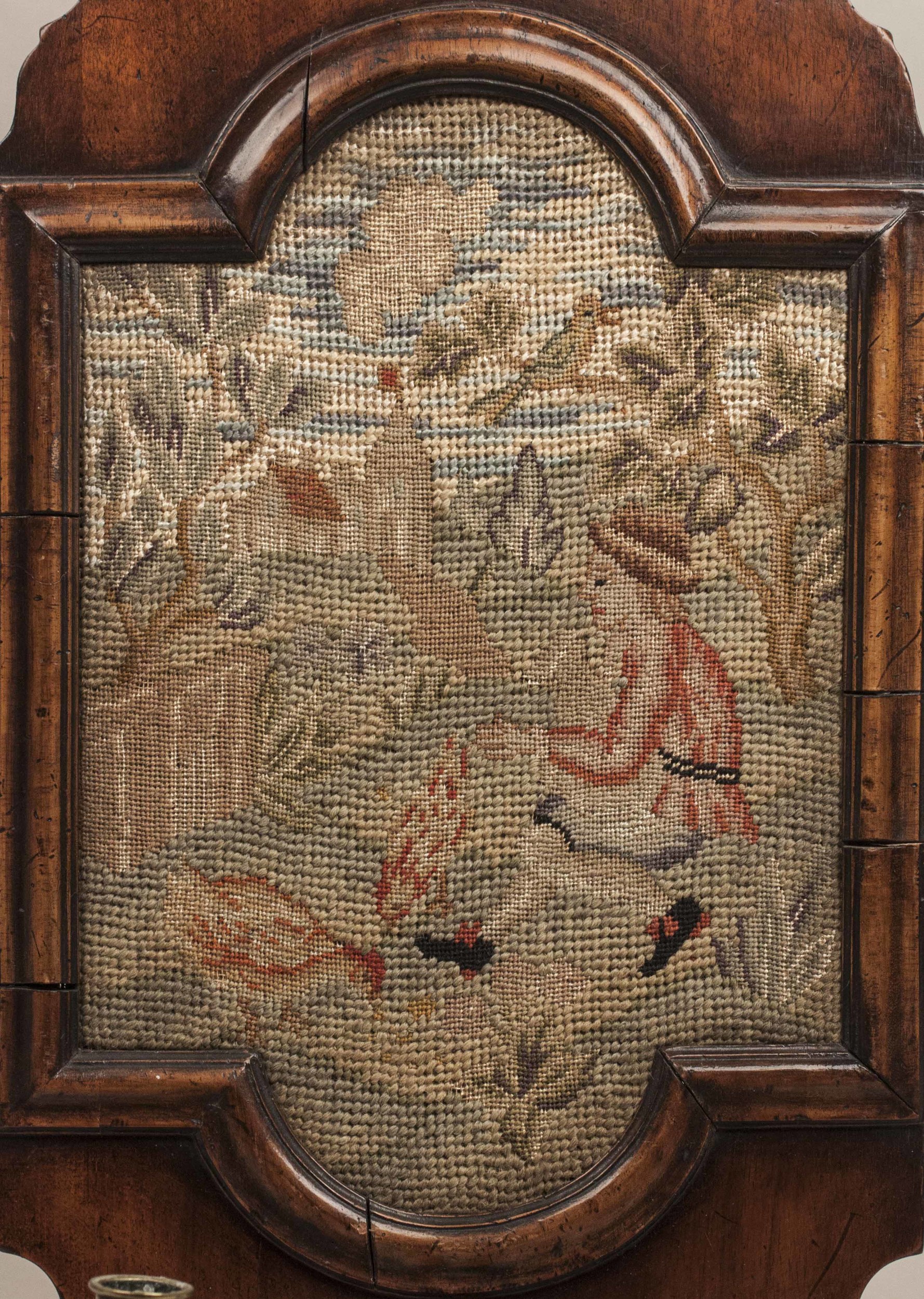 Pair of Antique Framed Needlework Sconces Witherell's Auction House