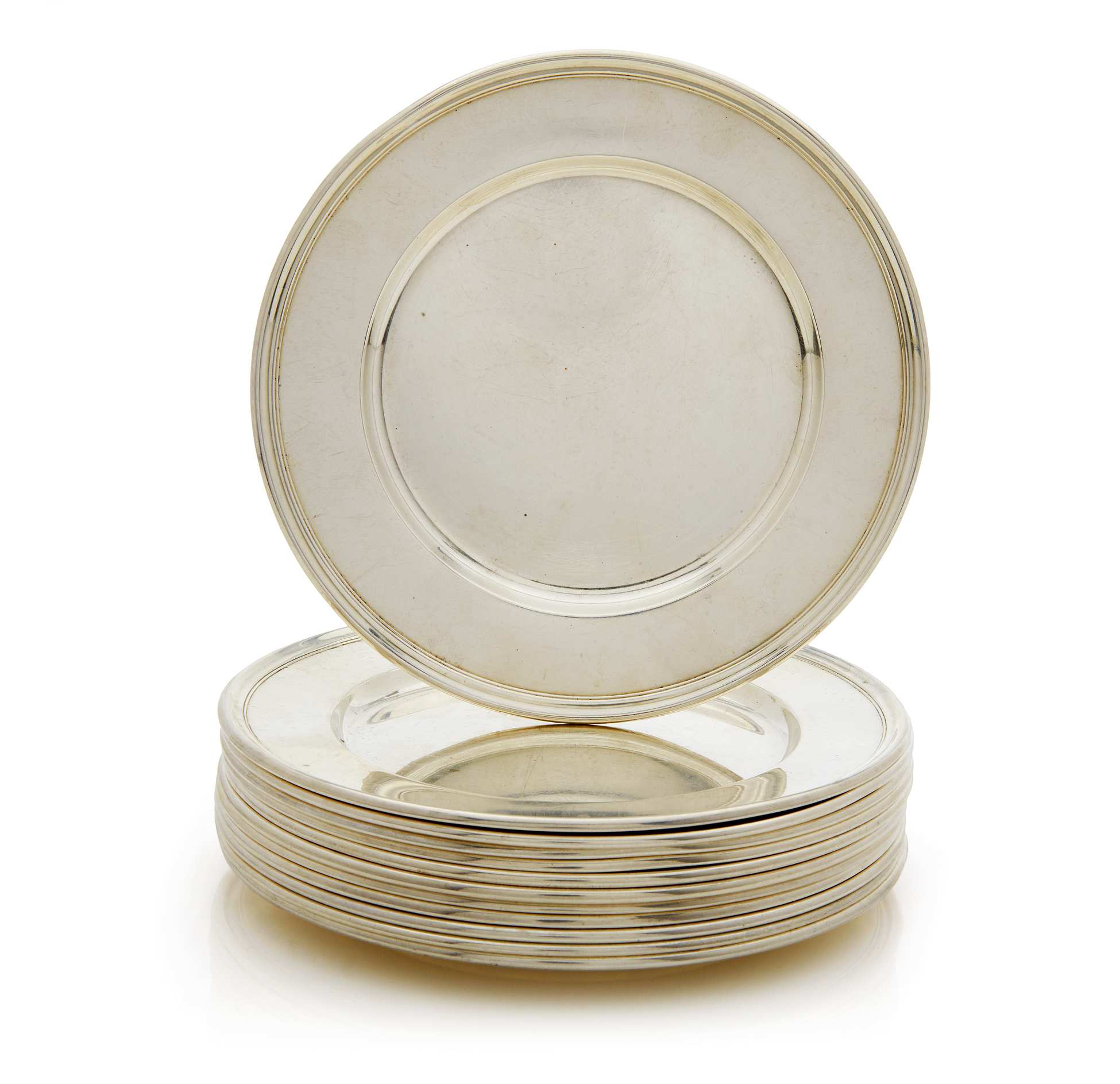 Twelve Sterling Silver Bread Plates, 27.4 ozt Witherell's Auction House