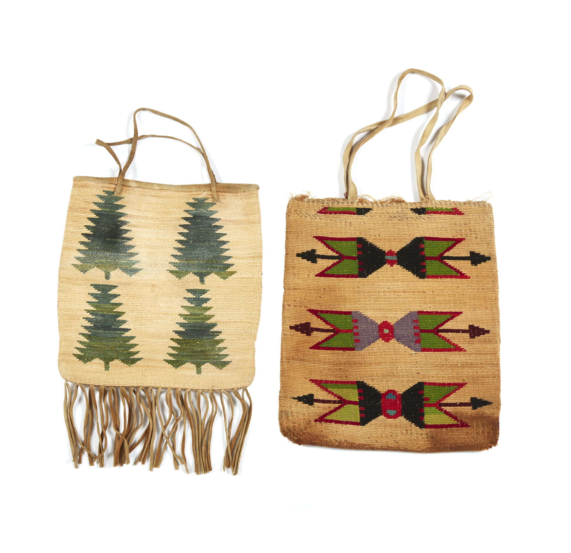 Two Plateau Indian Corn Husk Bags Witherell's Auction House