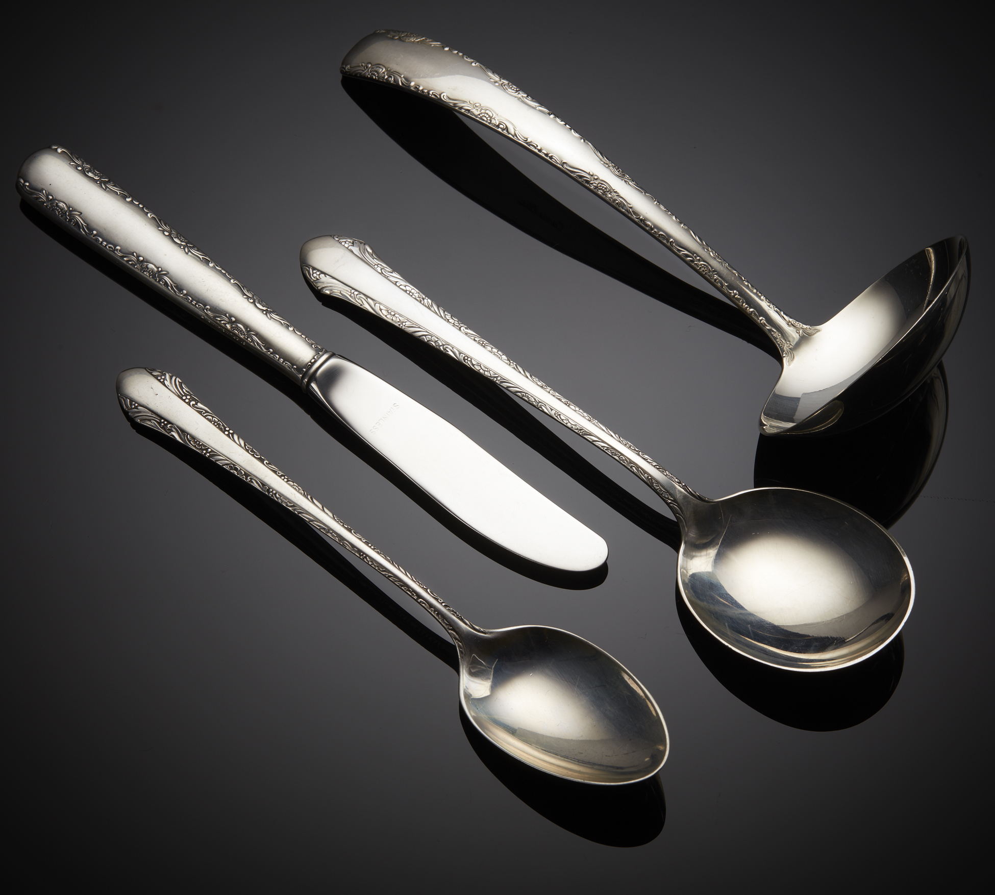 Gorham Sterling Spoons & Butter Knives, Camellia Pattern Witherell's