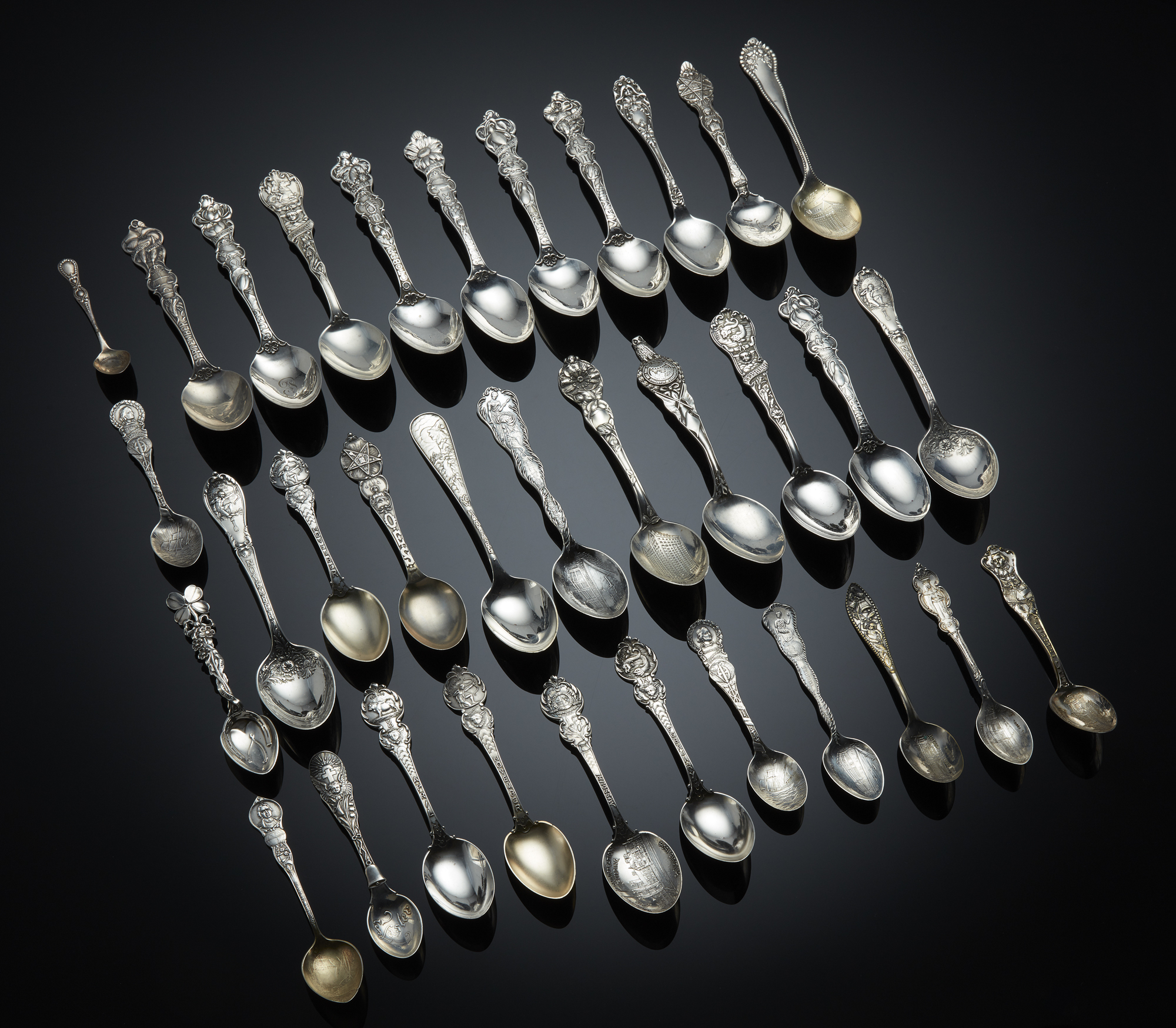 Assorted Sterling Souvenir Spoons, 23.4 ozt Witherell's Auction House