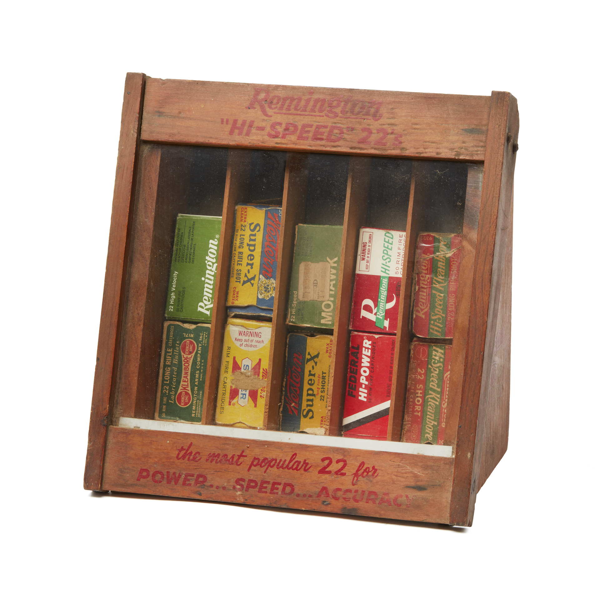 Remington Table Top 22 Cartridge Display Case Witherell's Auction House