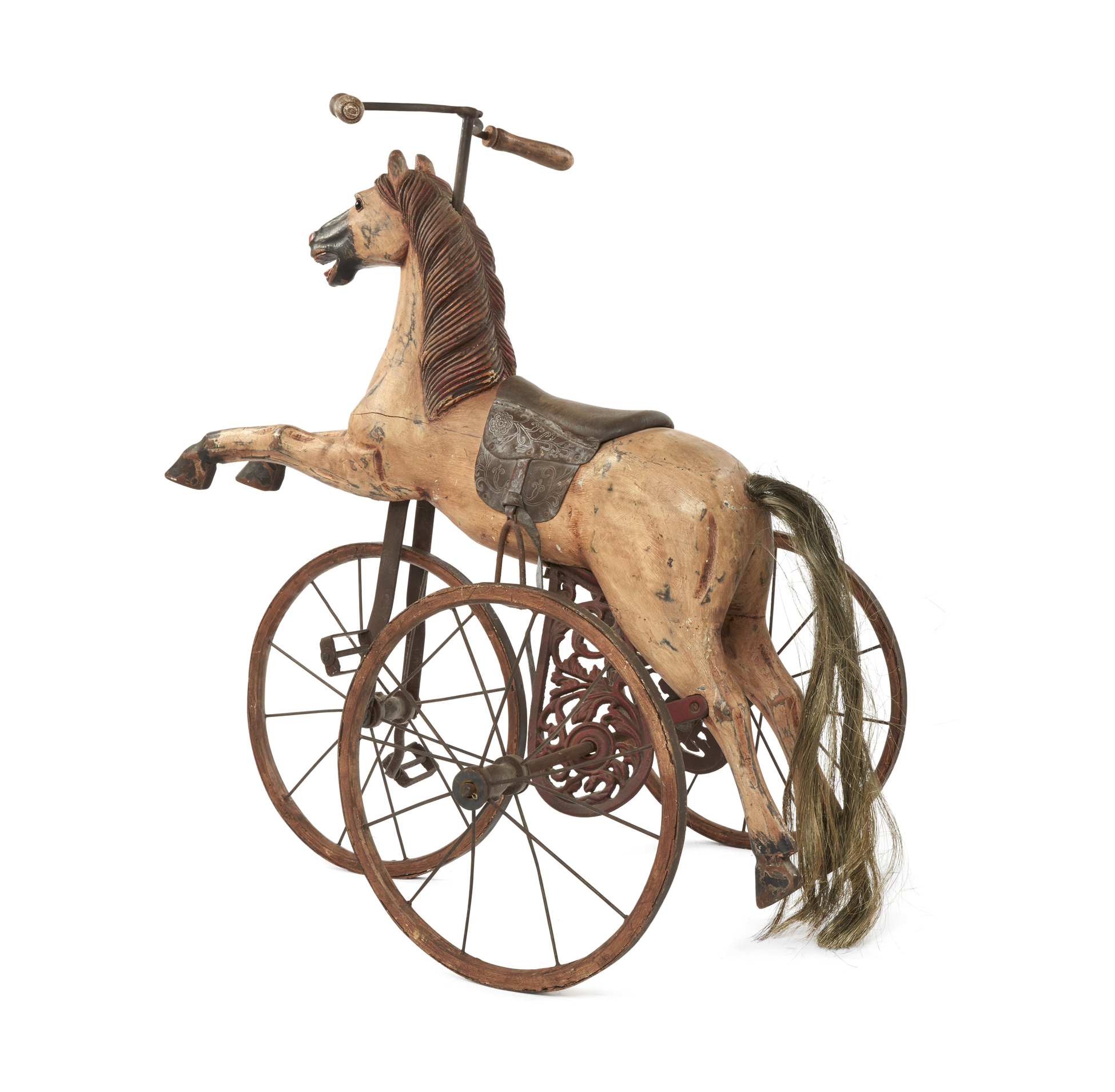 Antique Carved Wood Pony Tricycle Bike Witherell's Auction House