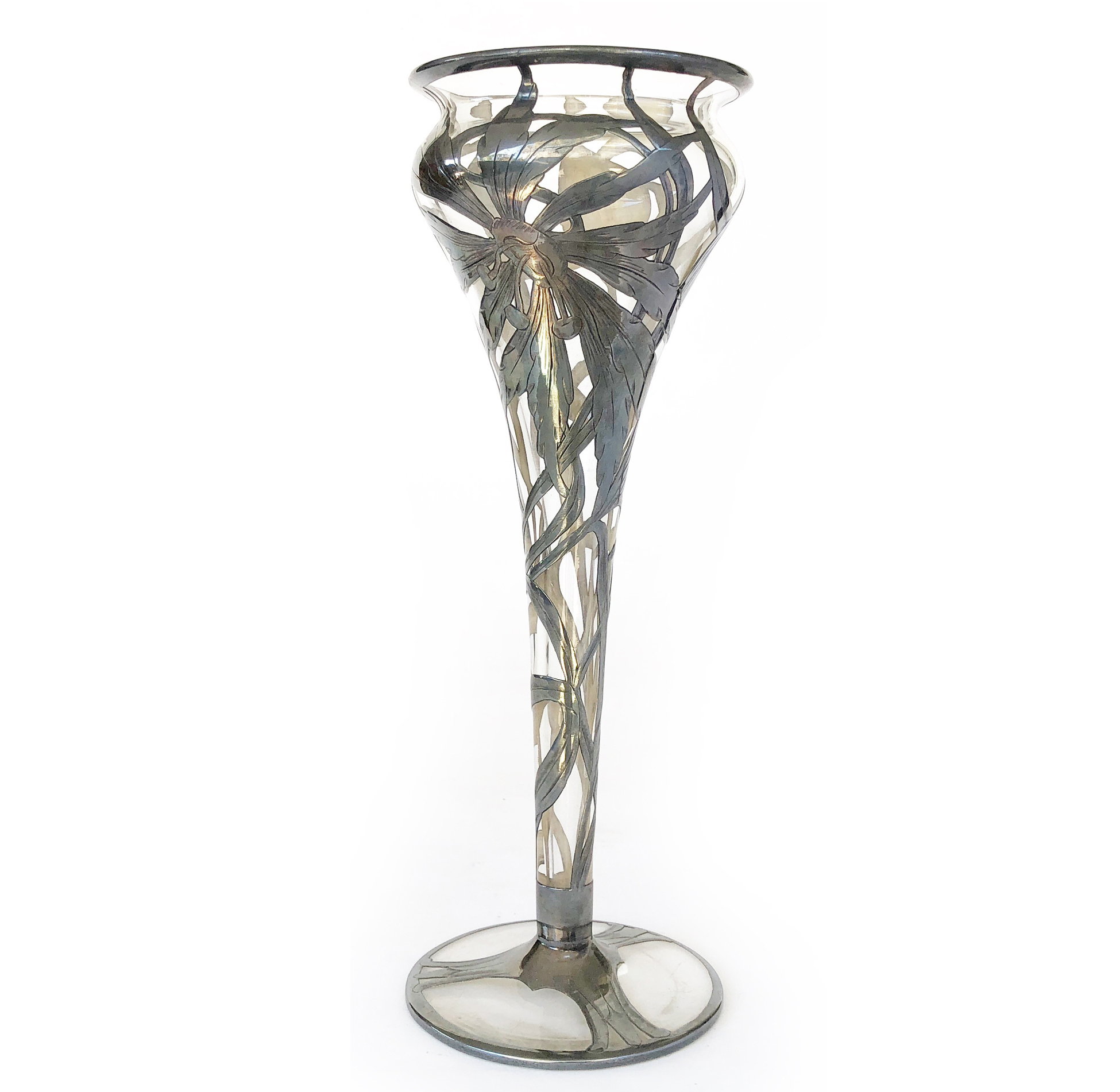 Silver Overlay Glass Vase Witherell's Auction House