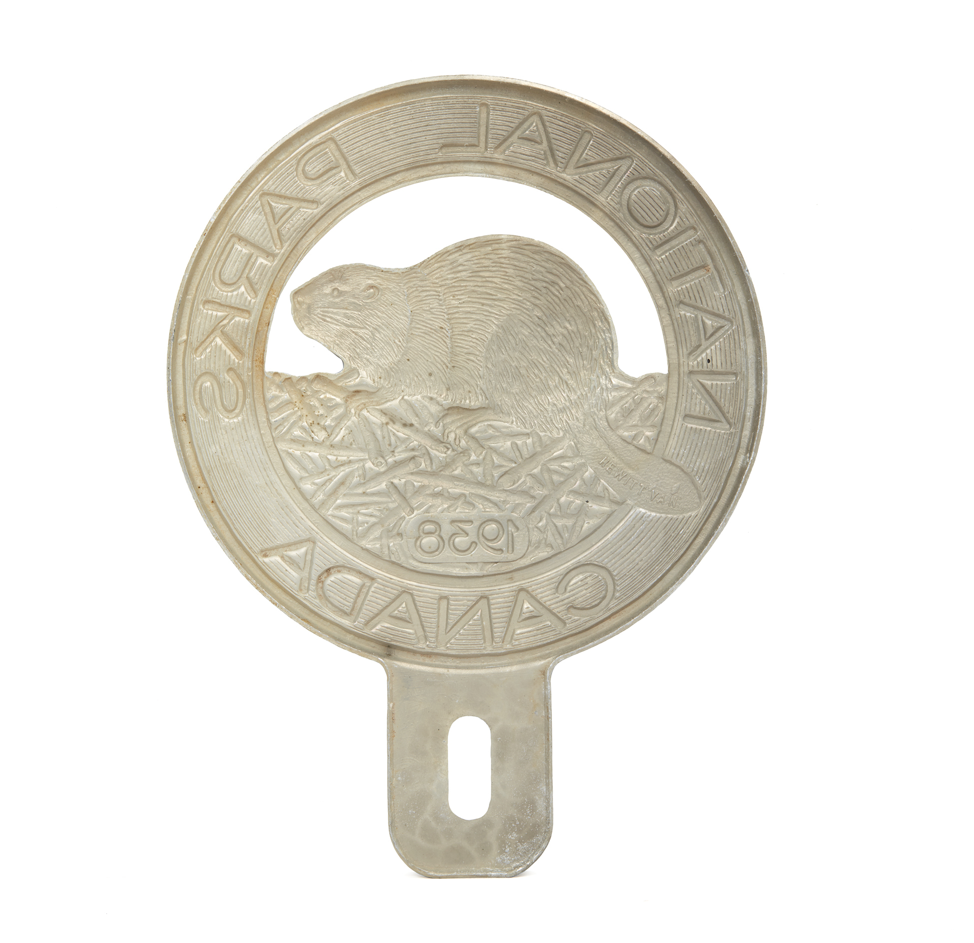 1938 Canadian National Parks Beaver License Plate Topper Witherell's Auction House