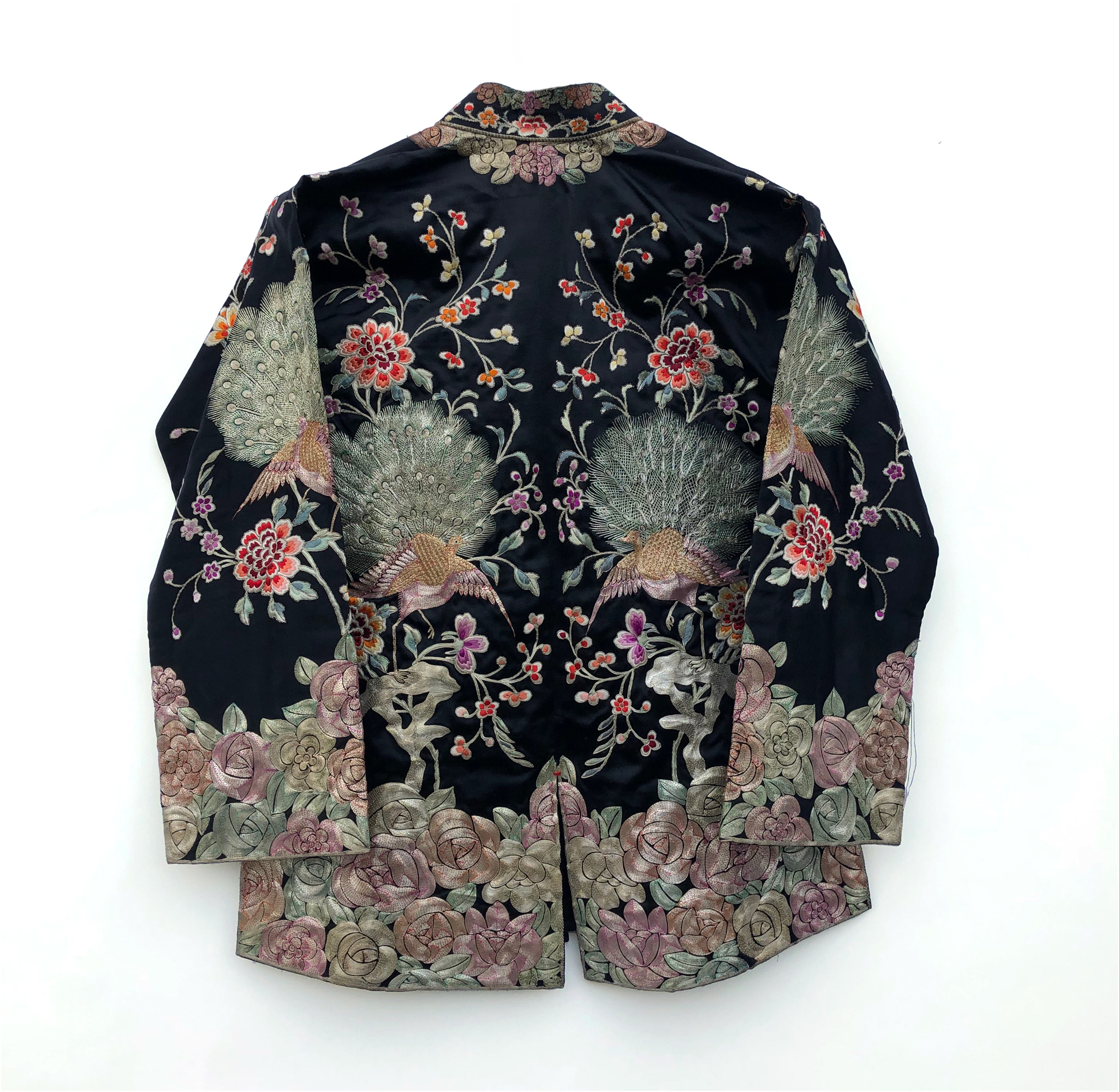 Chinese Black Silk Embroidered Jacket Witherell's Auction House
