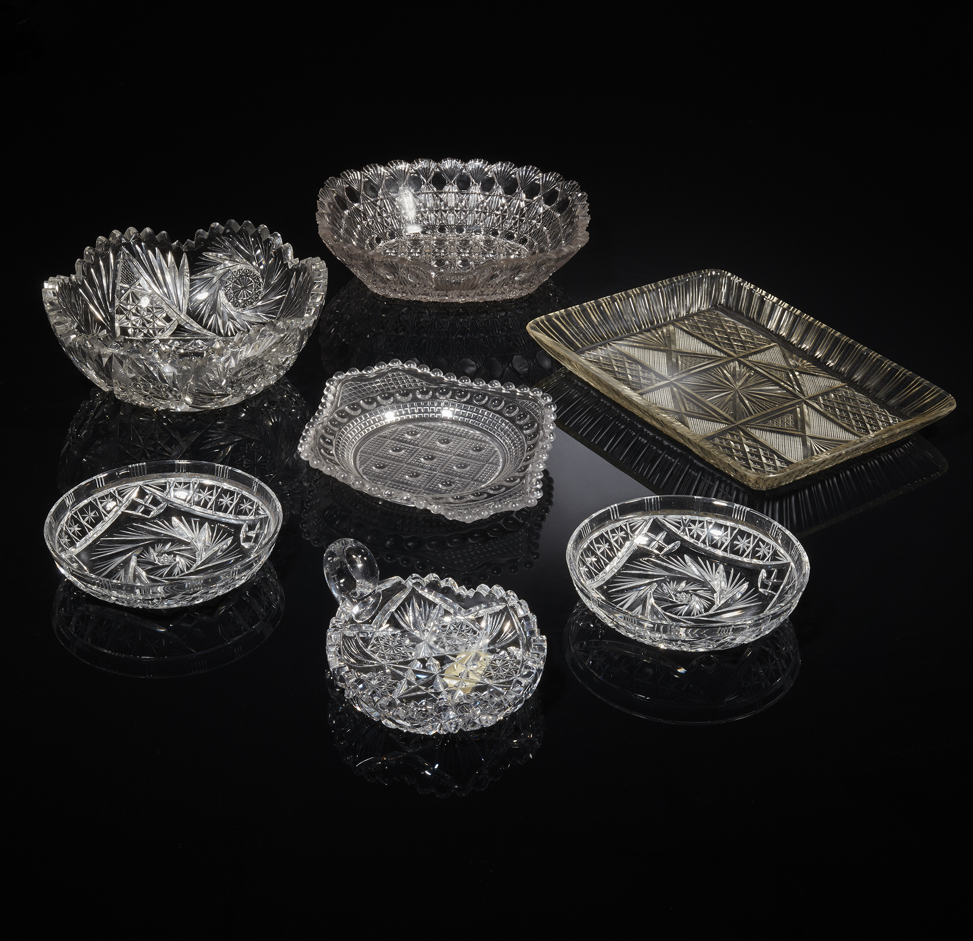 Seven Glass Serving Pieces Witherell's Auction House