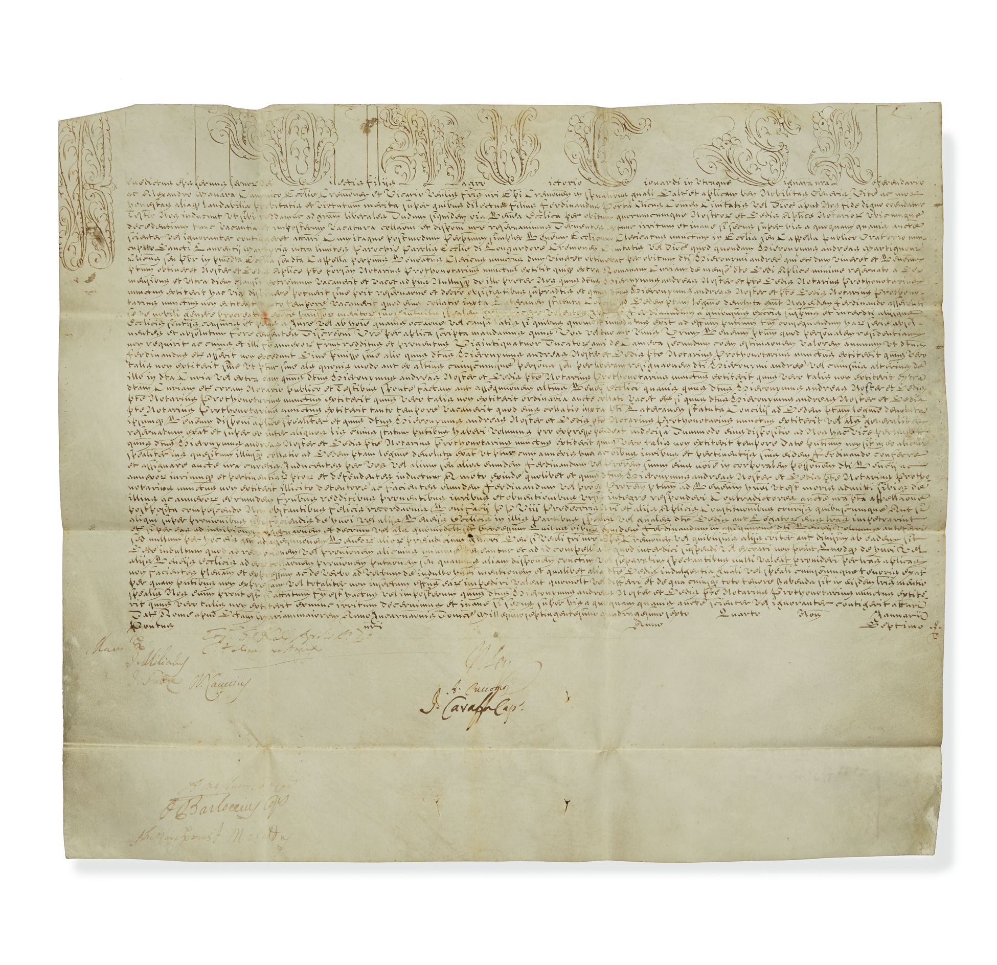 Legal Document on Vellum, dated 1747 Witherell's Auction House