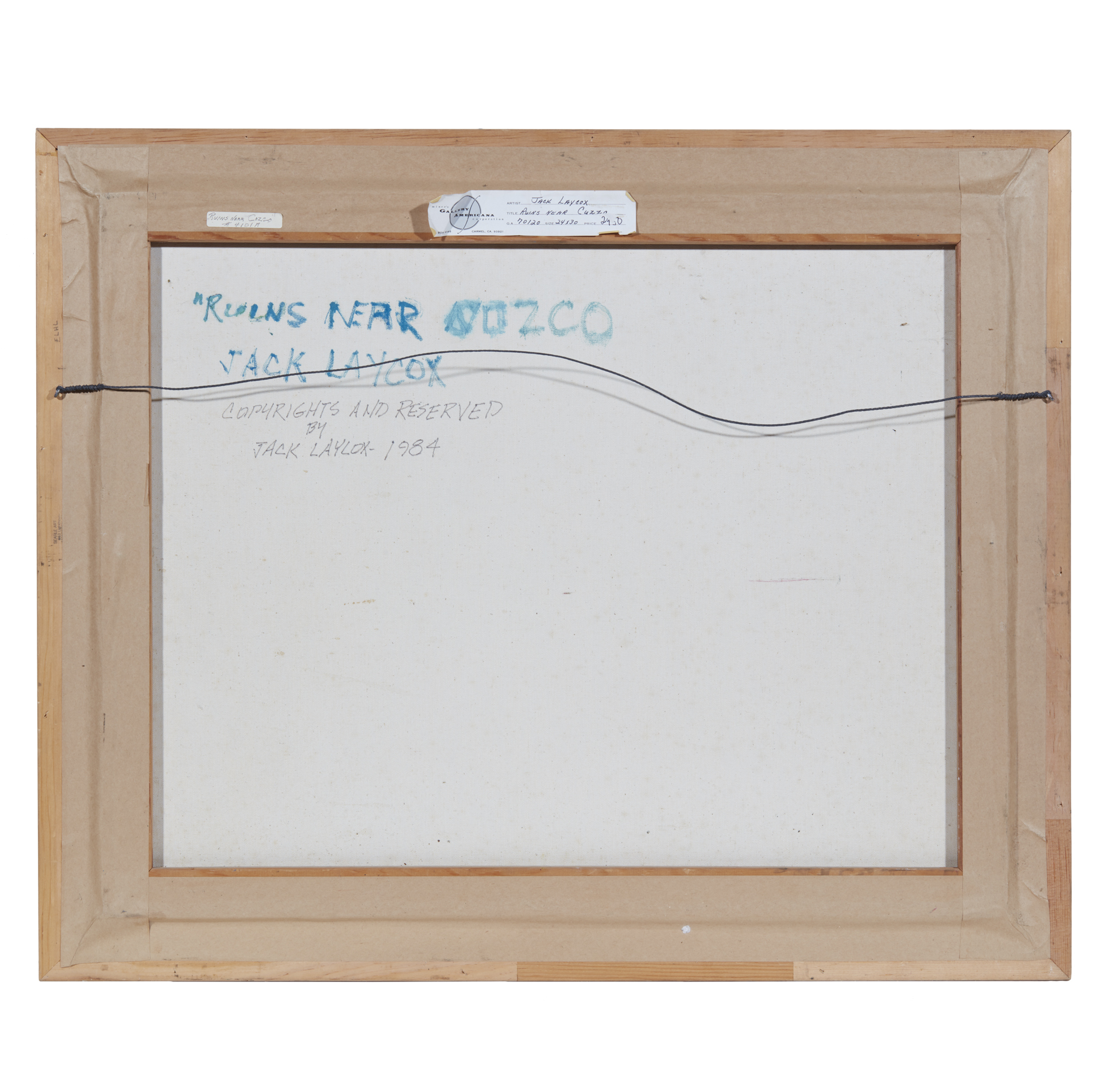 Jack Laycox (19211984), Painting, "Ruins Near Cuzco" Witherell's