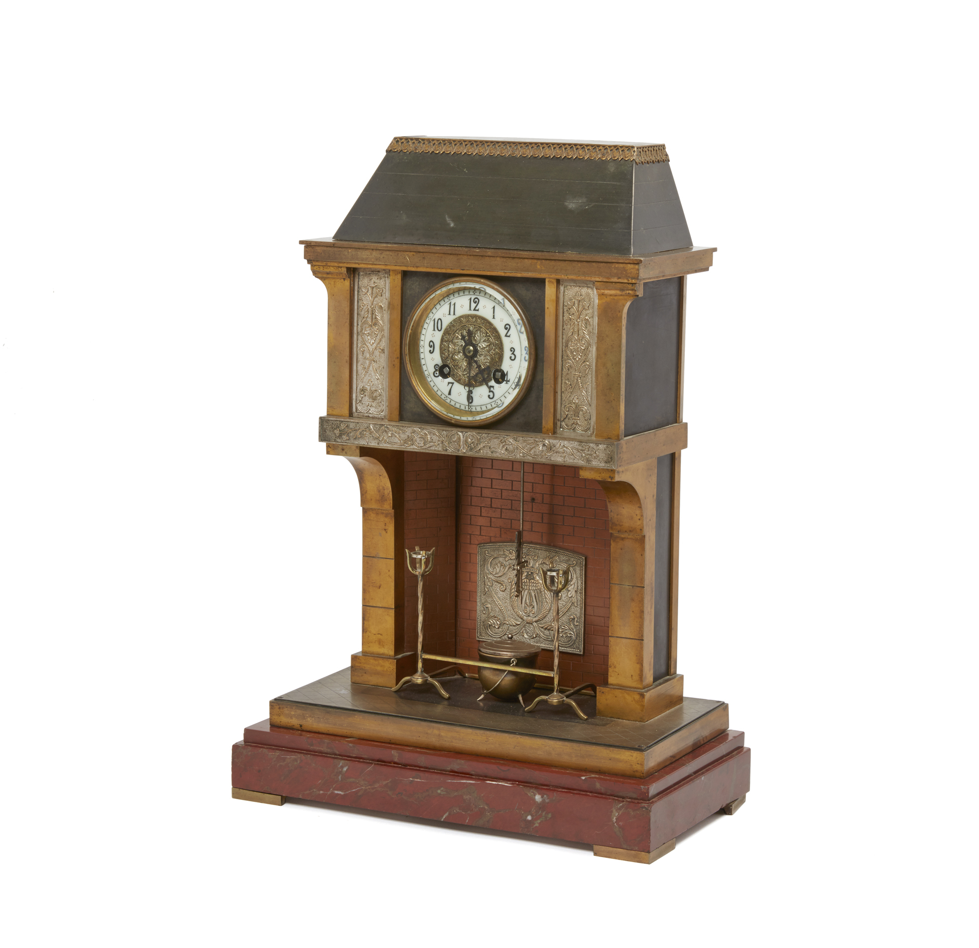 Industrial Style Fireplace Clock Witherell's Auction House