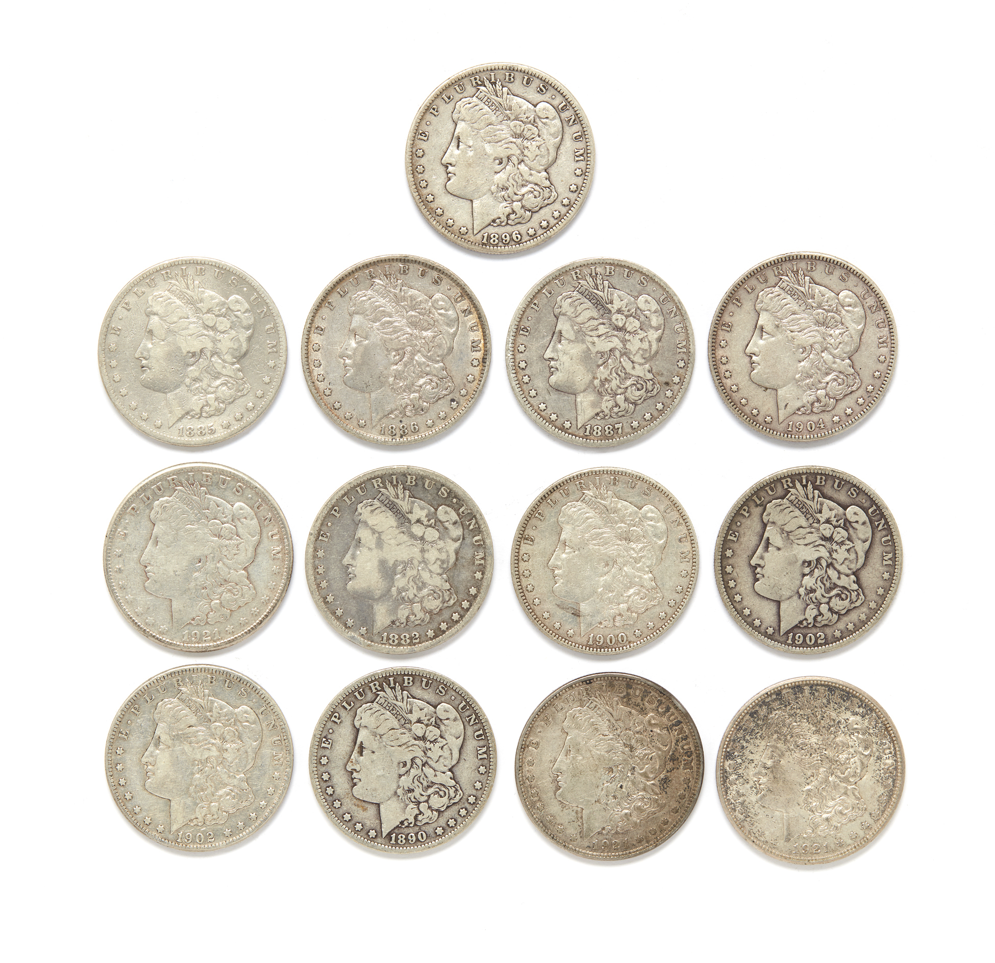 Thirteen Mixed Dates Silver Dollars Witherell's Auction House