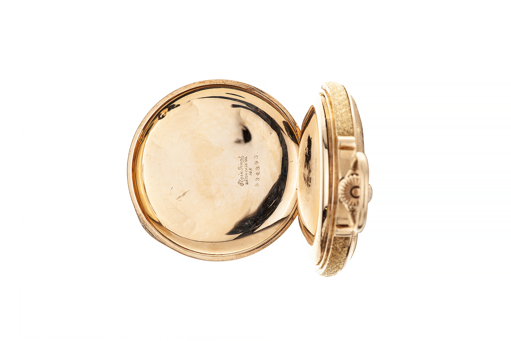 Elgin TriColor Gold Pocket Watch with Stag, circa 1920 Witherell's