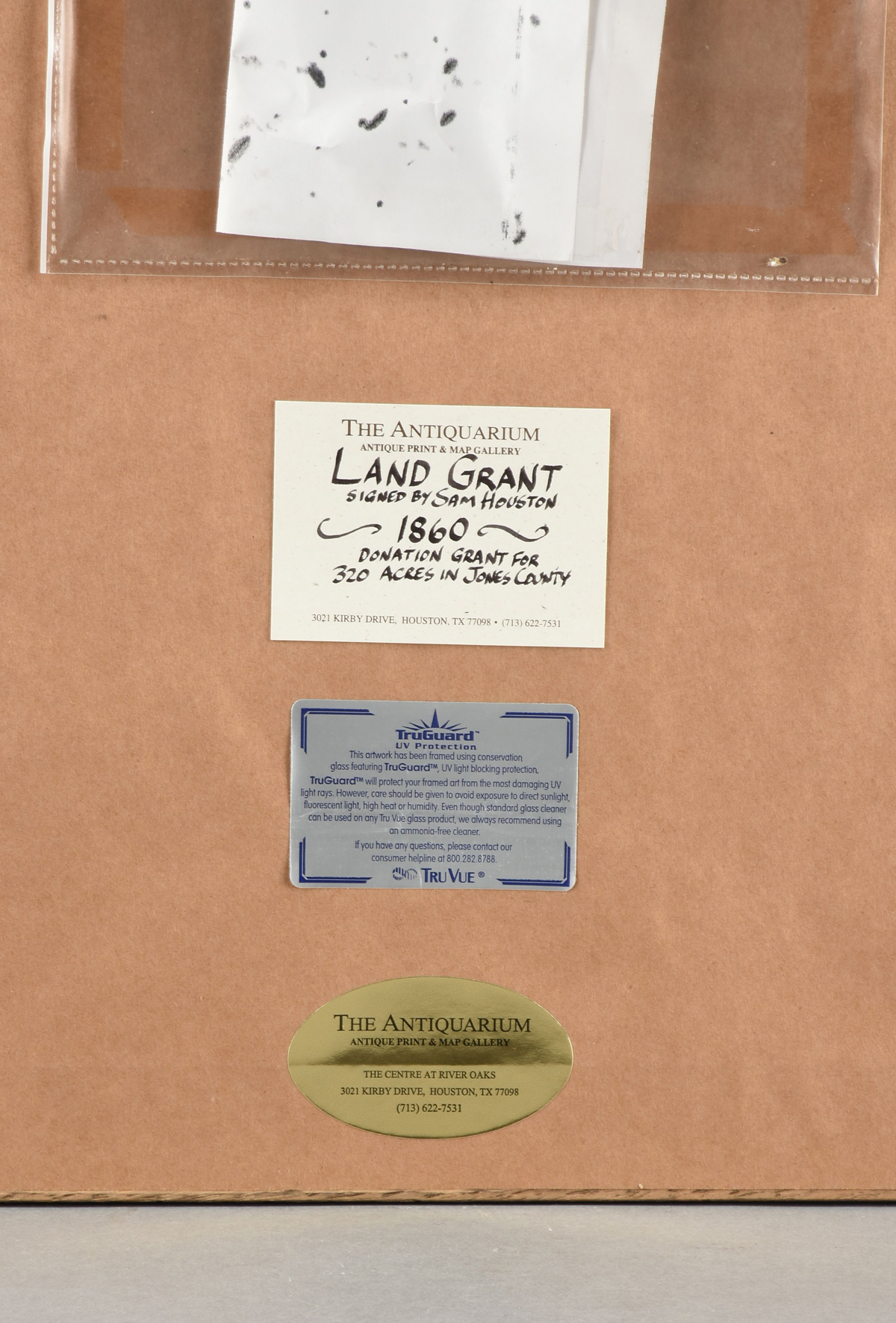 A STATE OF TEXAS LAND GRANT, SIGNED BY GOVERNOR SAM HOUSTON, AUSTIN, 1860,  | Simpson Galleries, LLC