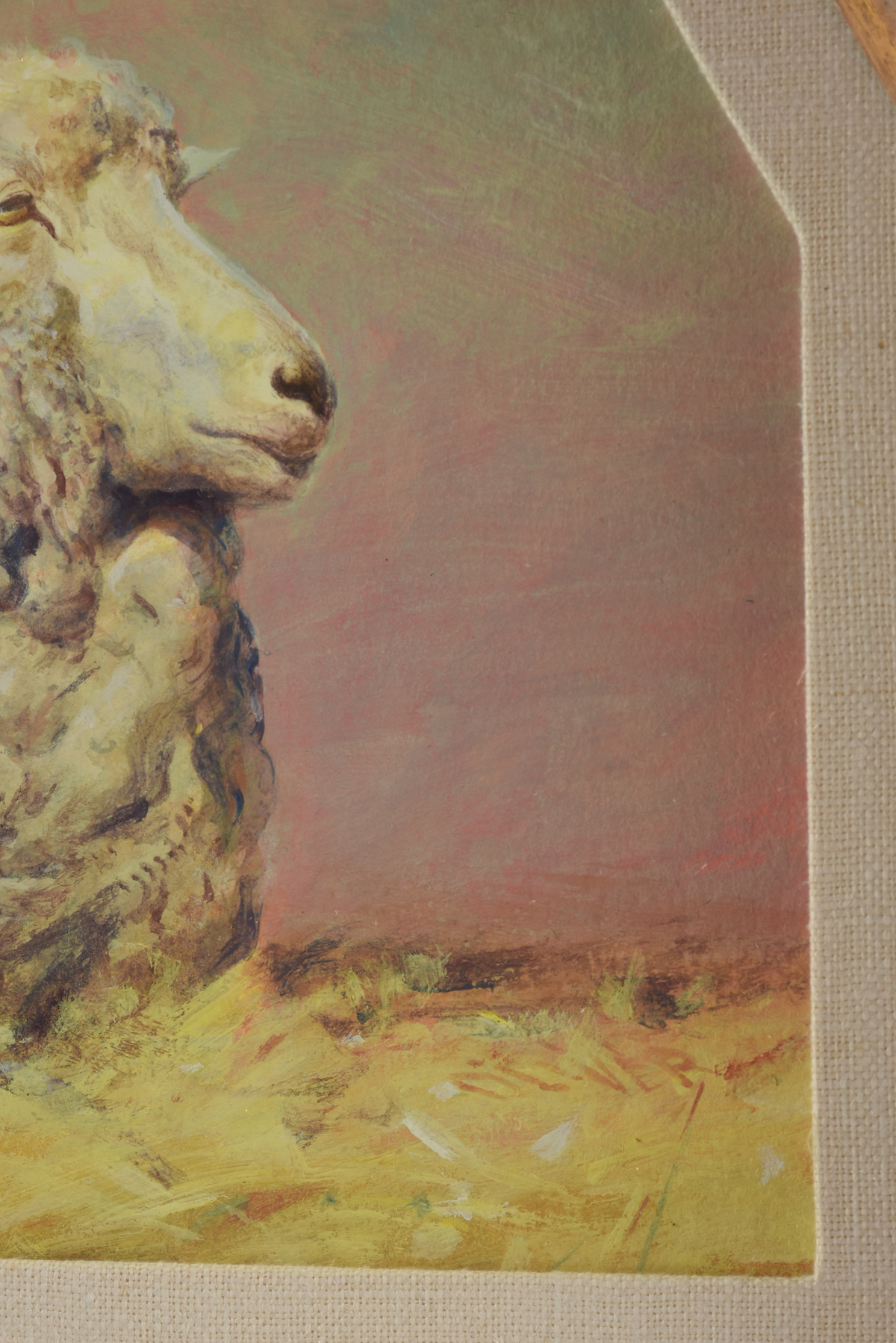 KERMIT OLIVER (American/Texas b. 1943) A PAINTING, "Sheep with Moon