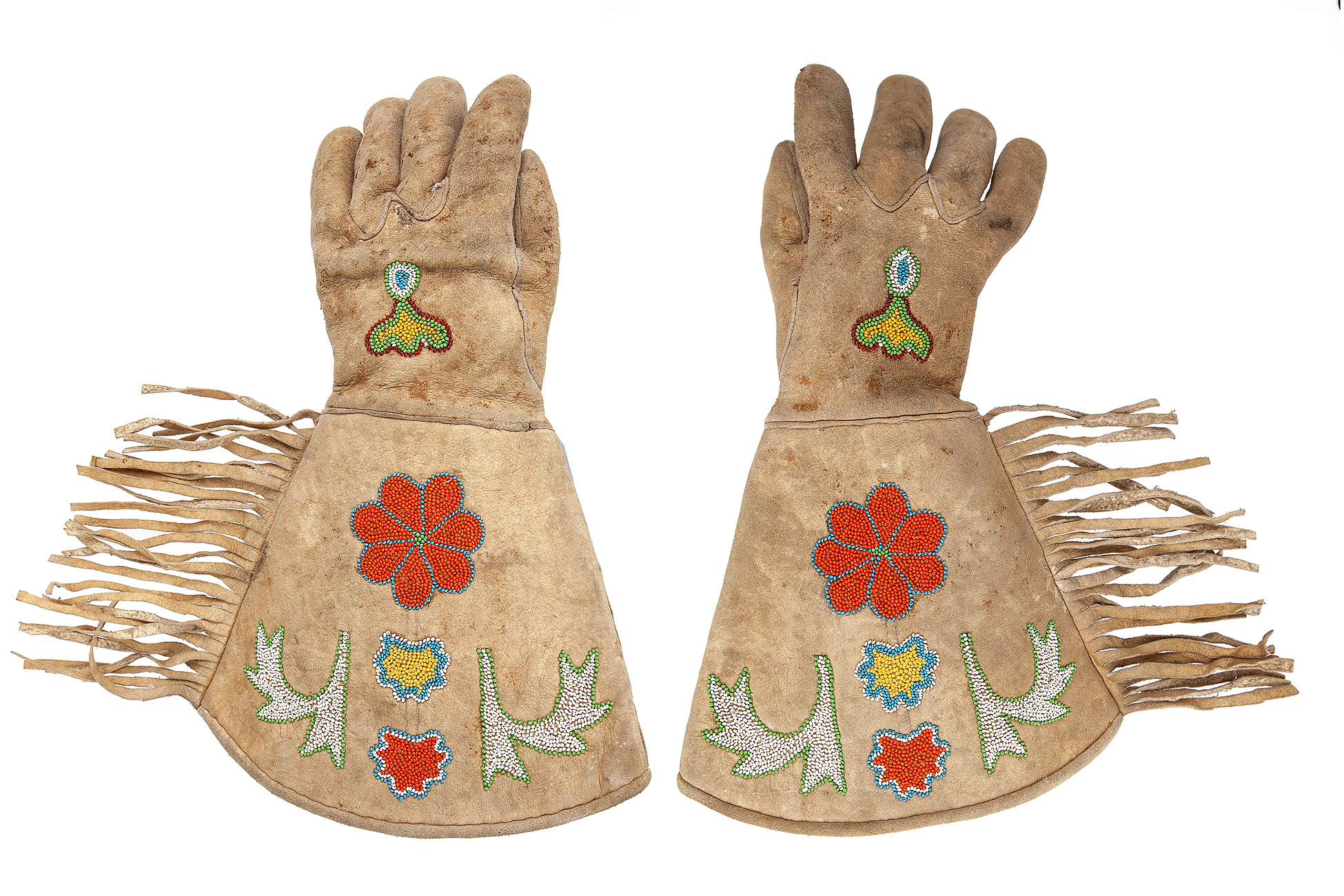 Native American Beaded Gauntlet Gloves Witherell's Auction House