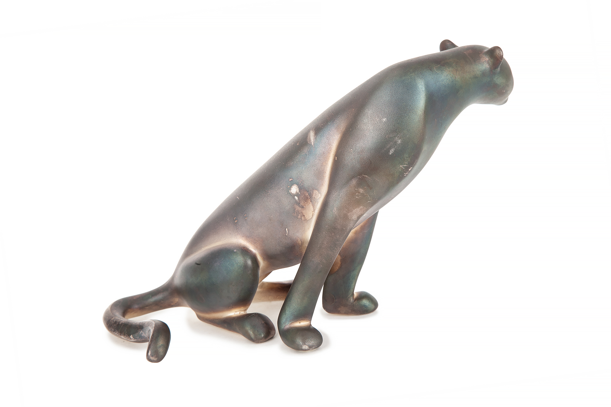 Two Loet Vanderveen (19212015) Silver Cheetah Sculptures, 98 ozt Witherell's Auction House