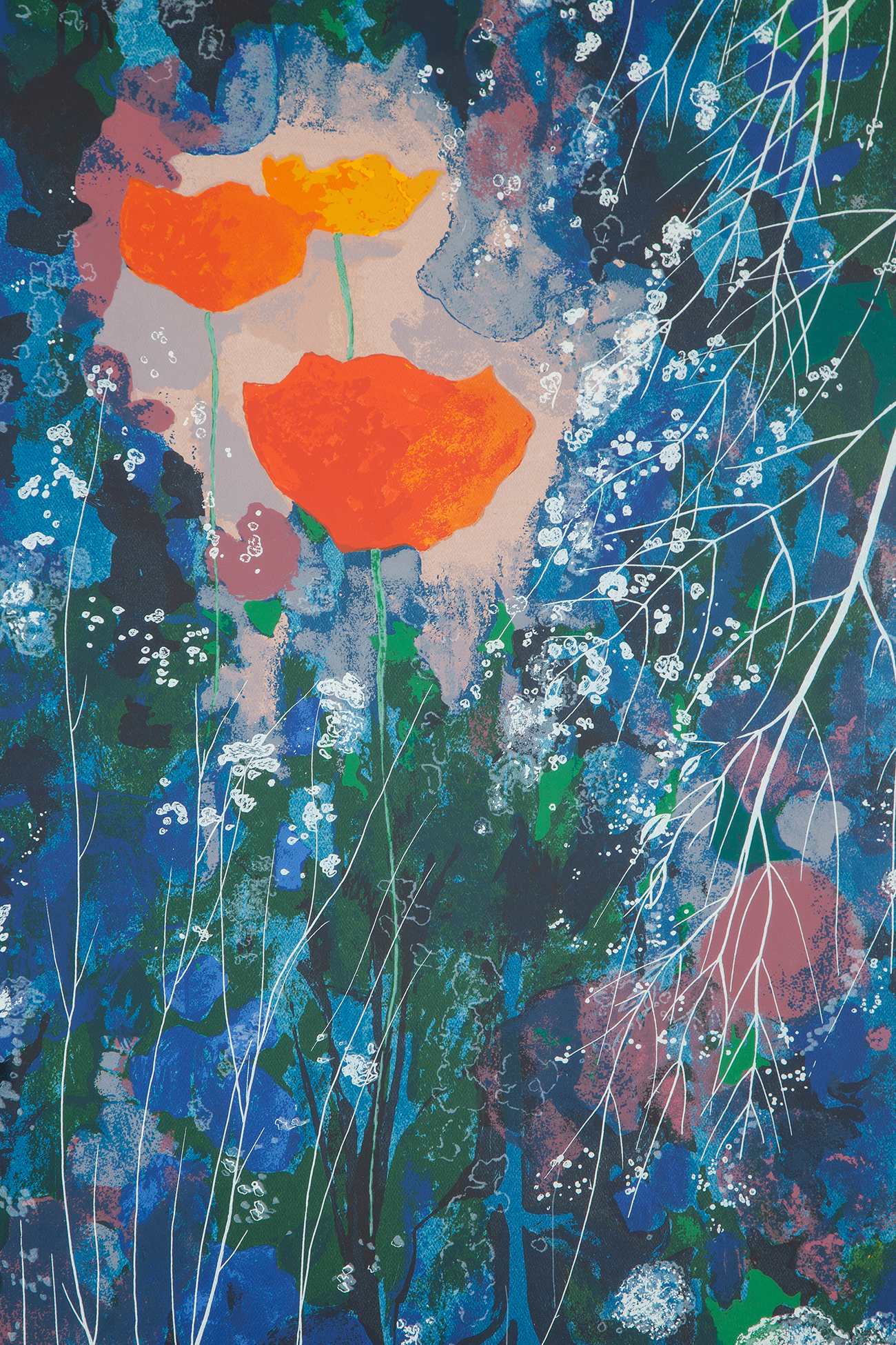 Eyvind Earle Serigraph "Red Poppies" Witherell's Auction