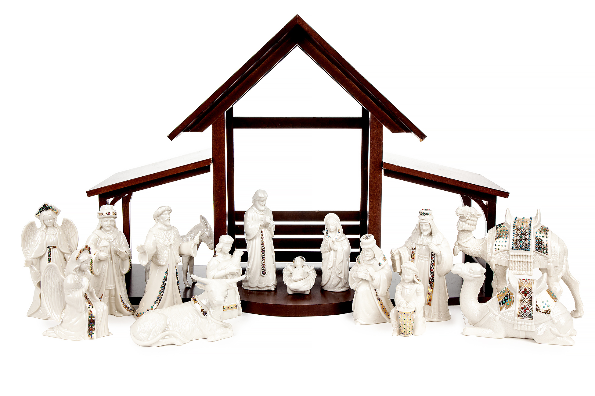 Lenox Nativity Set with Stable Witherell's Auction House