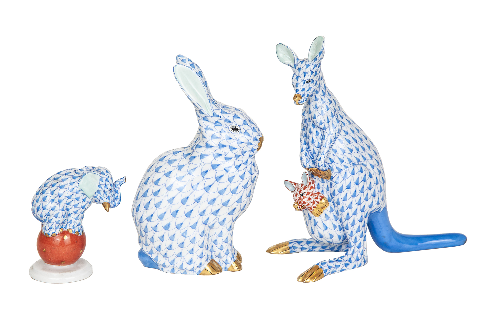 Three Blue Herend Figurines Witherell's Auction House