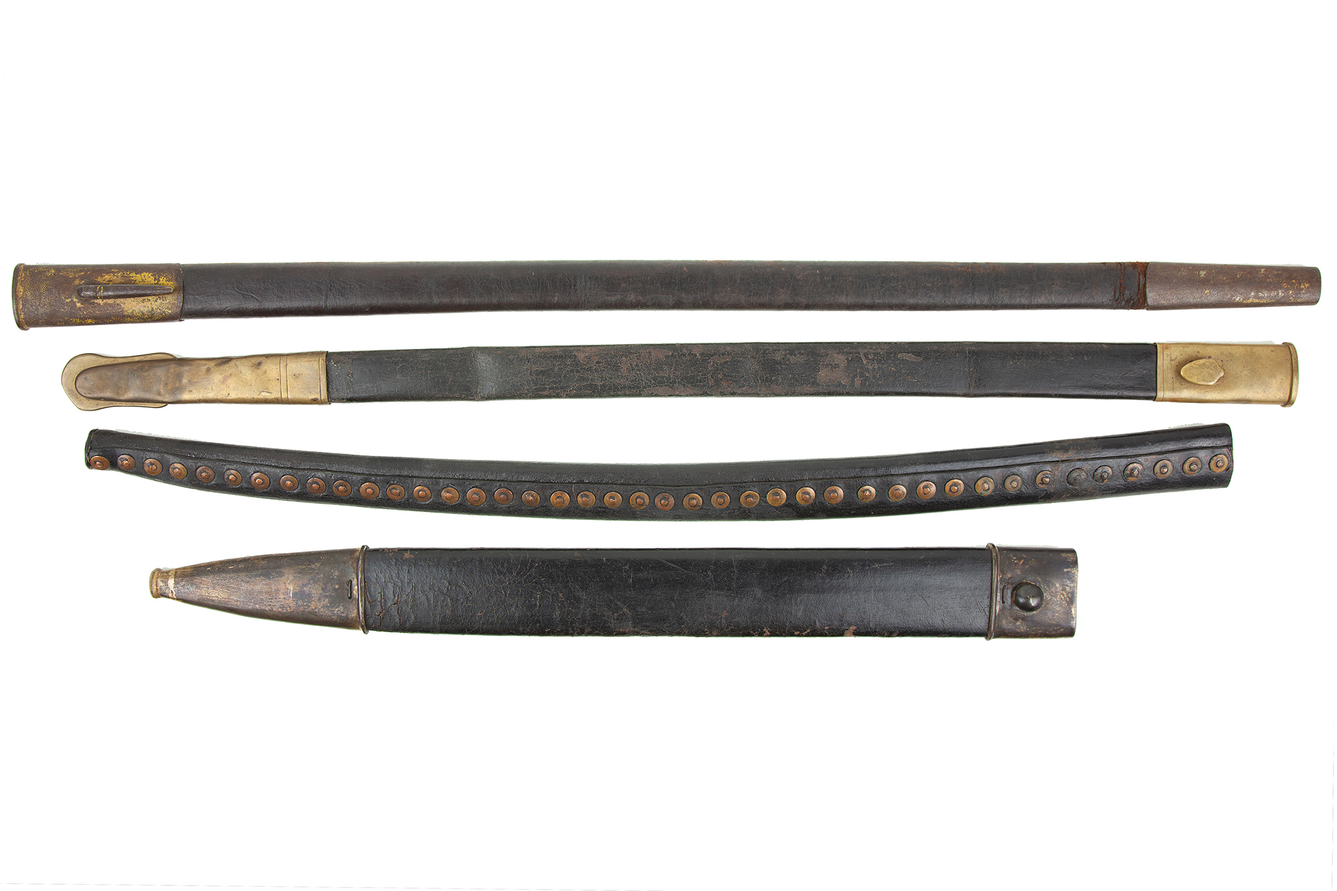4 Brass Mounted Leather US Scabbards Witherell's Auction House