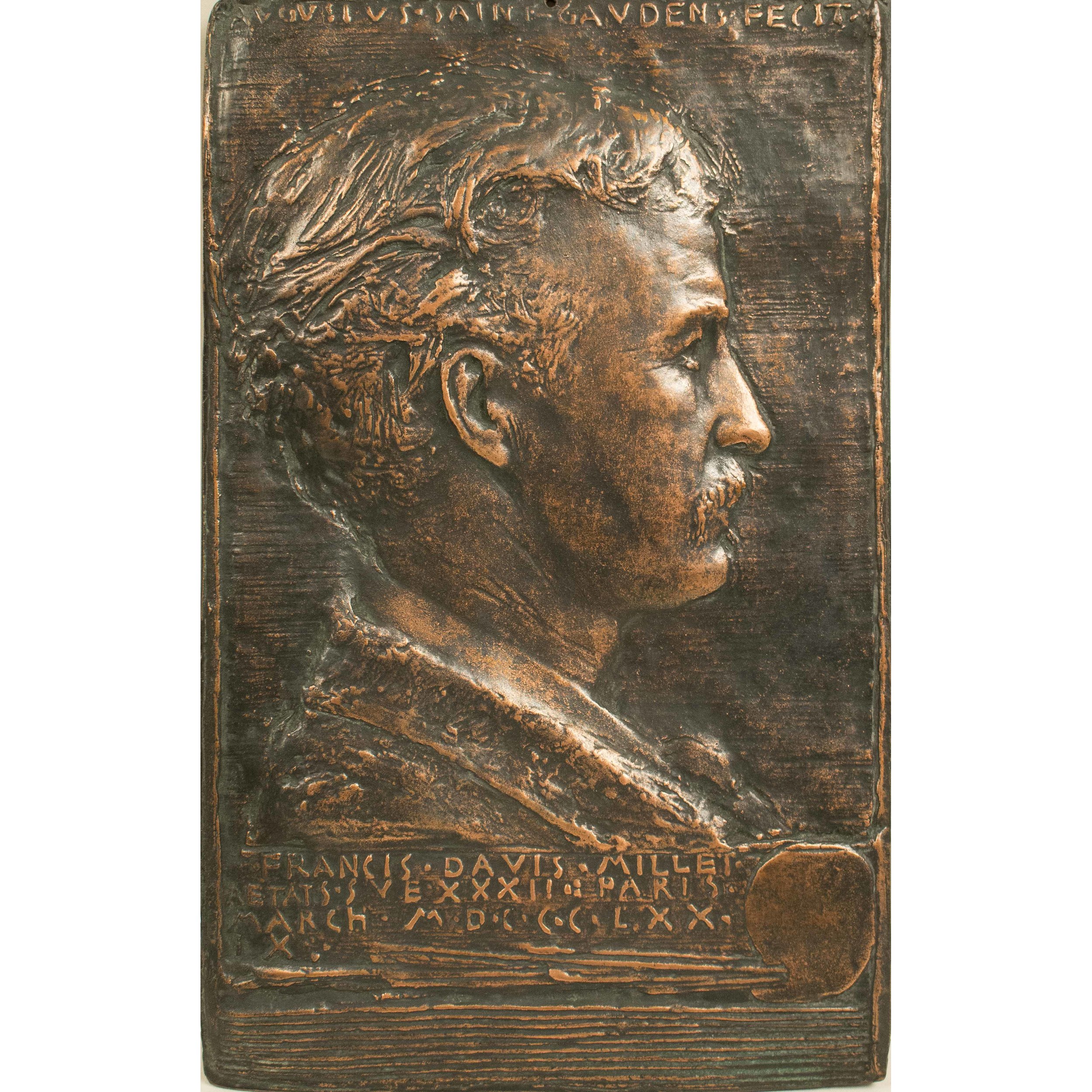 Augustus Saint Gauden (18481907) Copper Relief Portrait of Frances