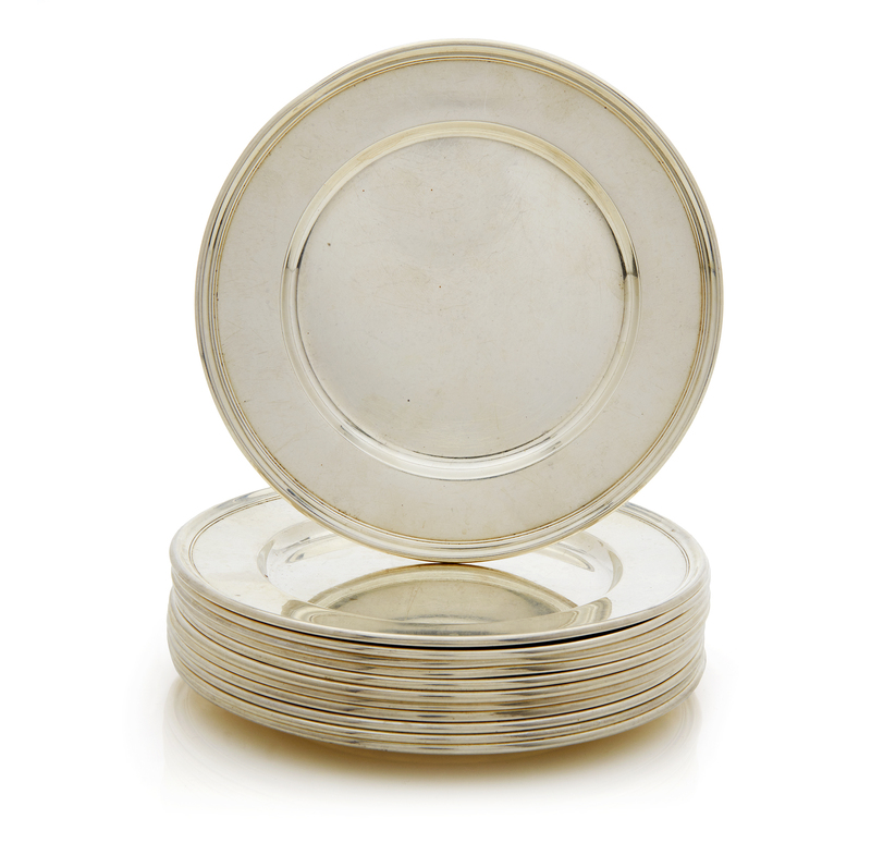 Twelve Sterling Silver Bread Plates, 27.4 ozt Witherell's Auction House