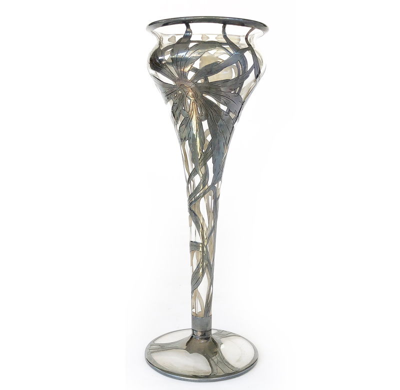 Silver Overlay Glass Vase Witherell's Auction House