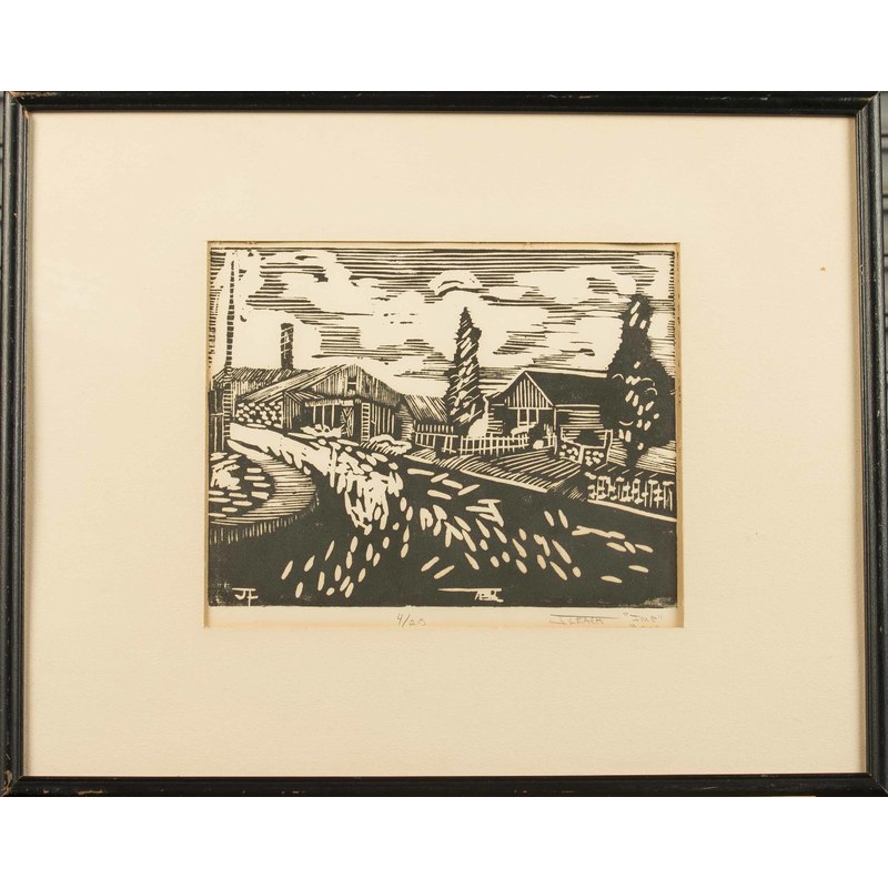 Woodcut Print Witherell's Auction House